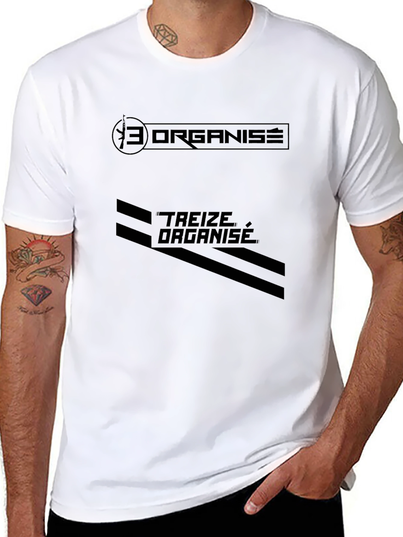 Black Men's Black Treize Organise Graphic T-Shirt view 8