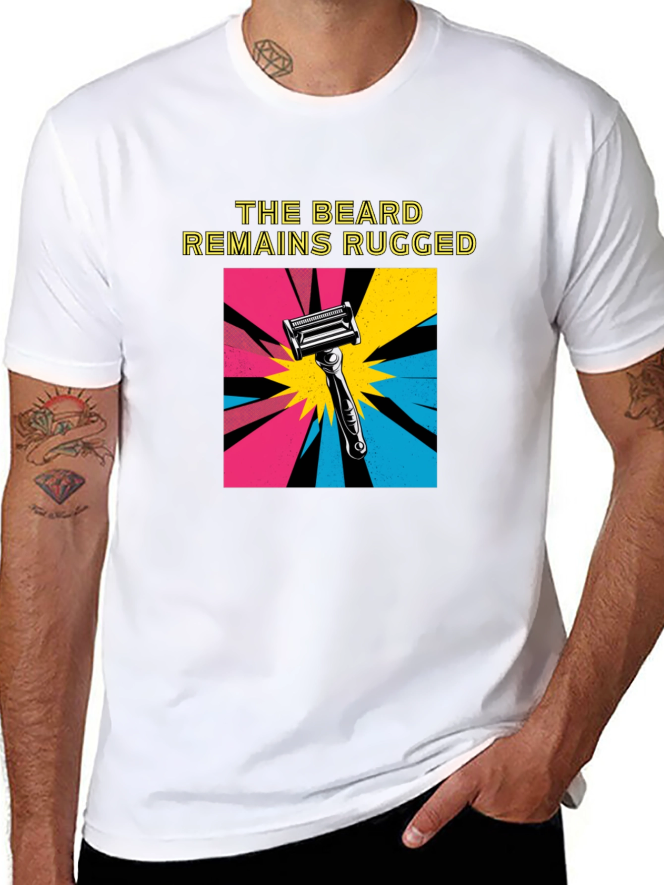 Black The Beard Remains Rugged T-Shirt - Black view 8