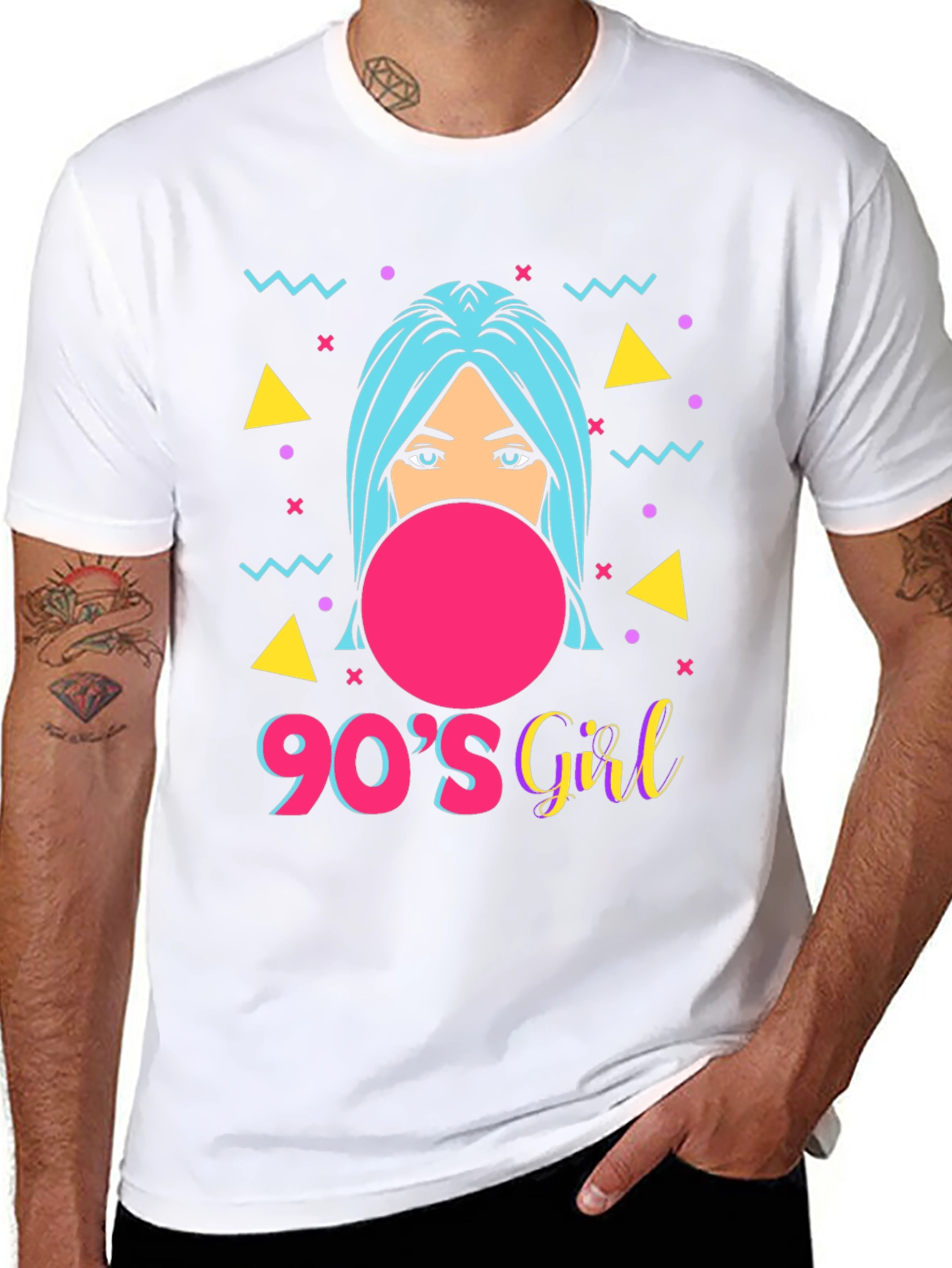 Black 90s Girl Graphic Tee - Retro Style view 8