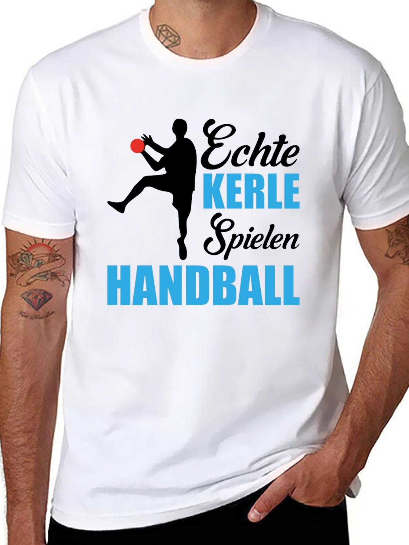 Black Echte Kerle Handball T-Shirt - Black view 8