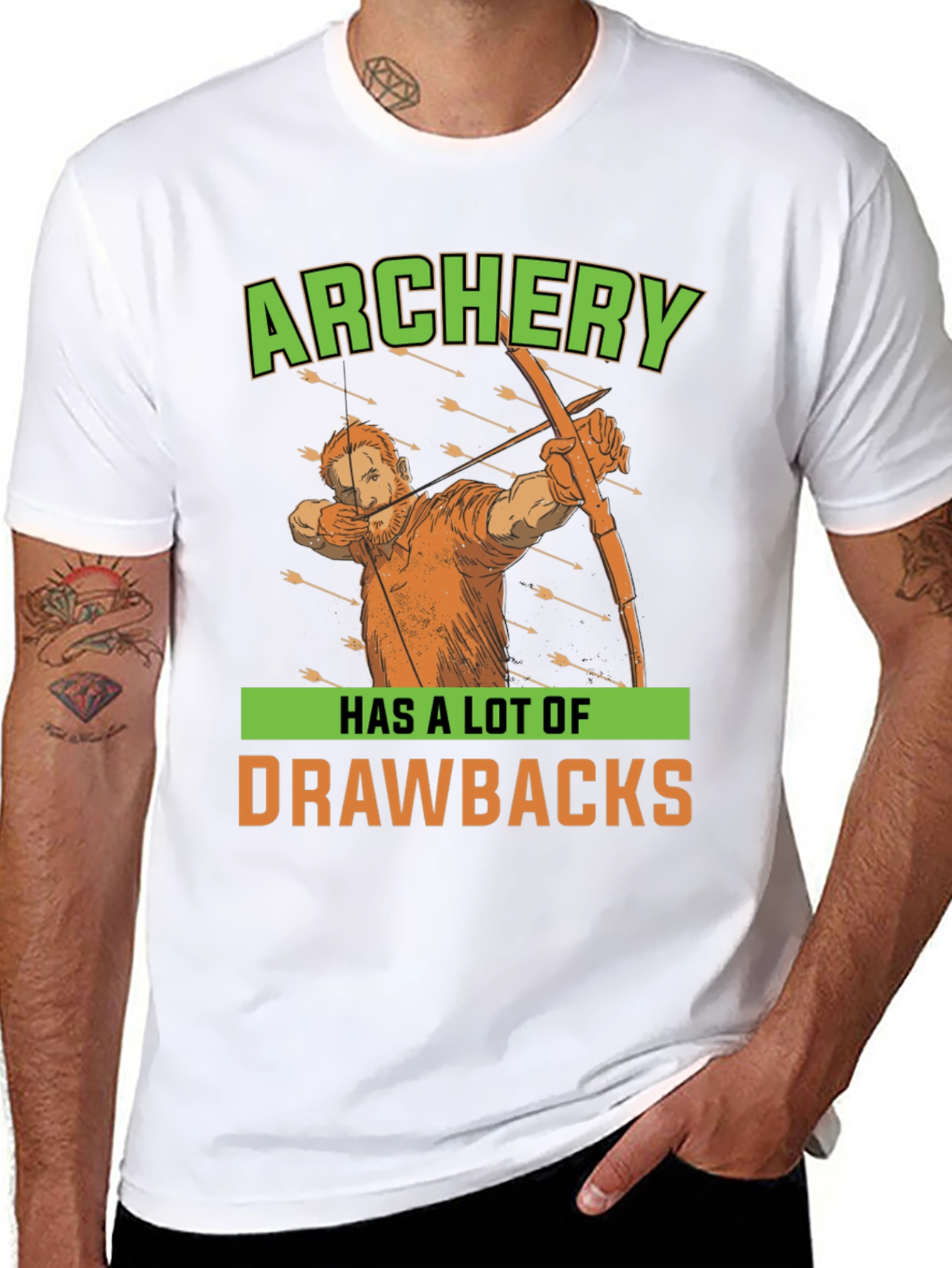 Black Archery Drawbacks Graphic T-Shirt view 8