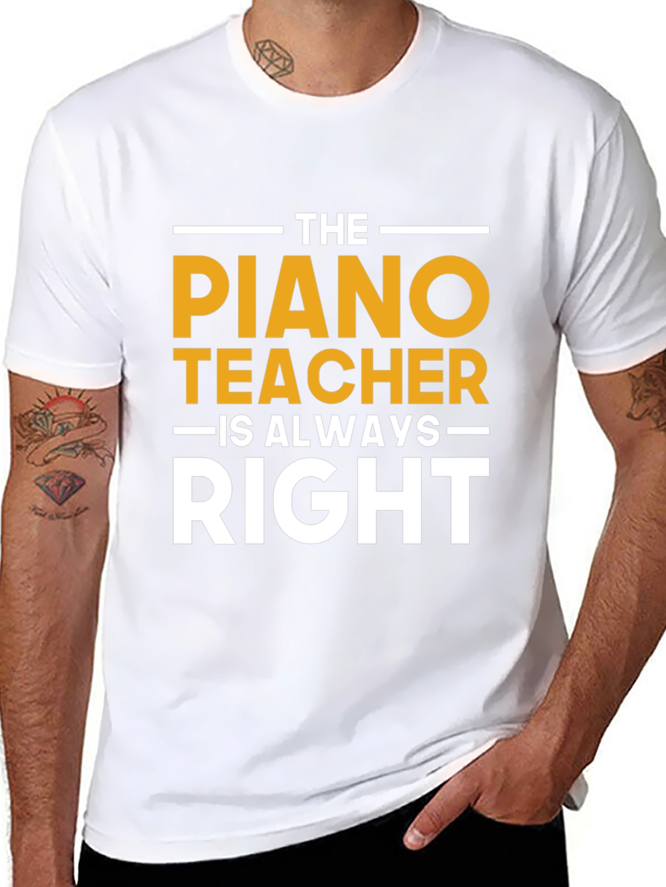 Black Piano Teacher T-Shirt - Always Right Funny Musician Tee view 8
