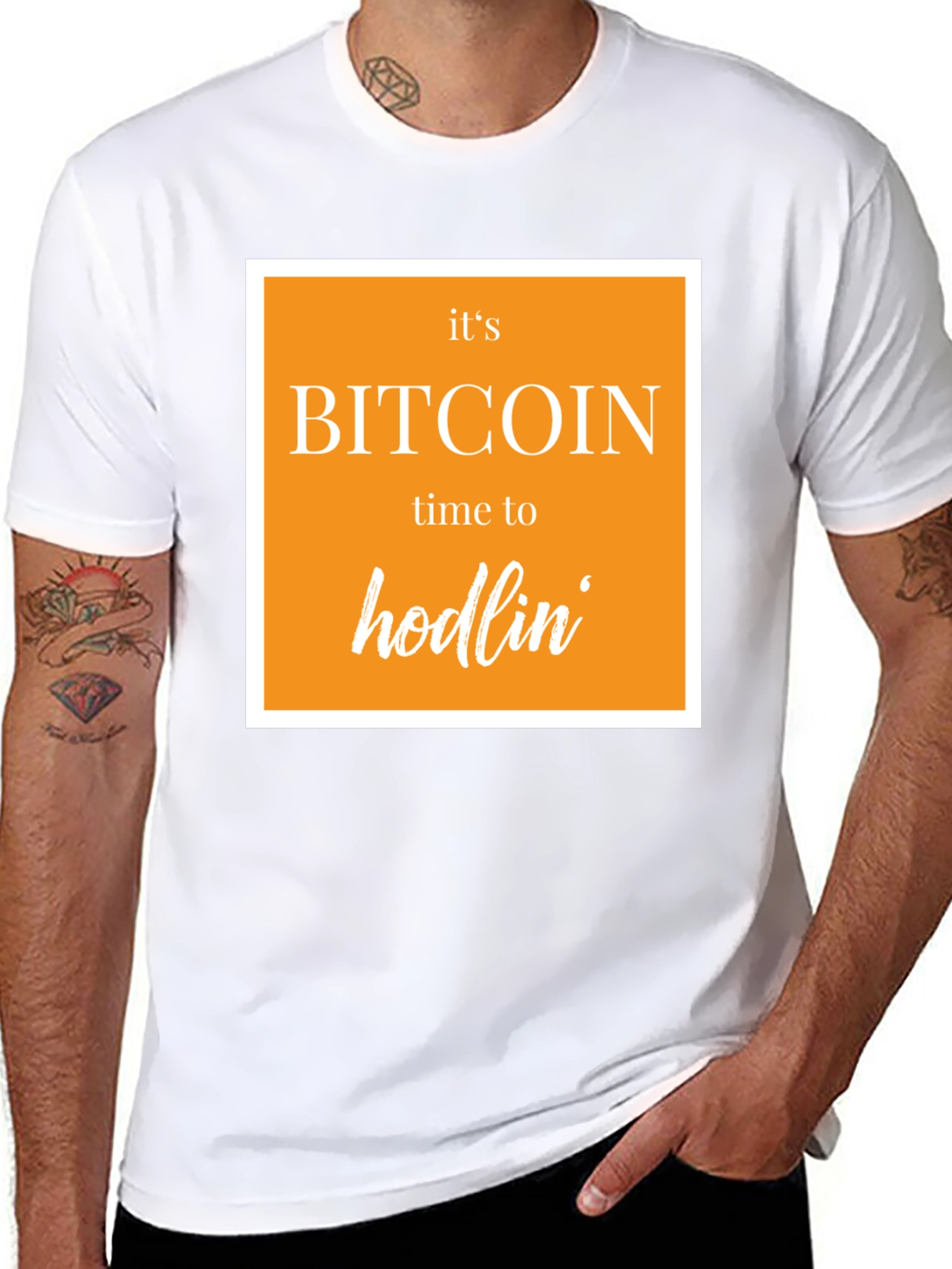 Black Bitcoin Hodlin' Black T-Shirt - Crypto Tee view 8