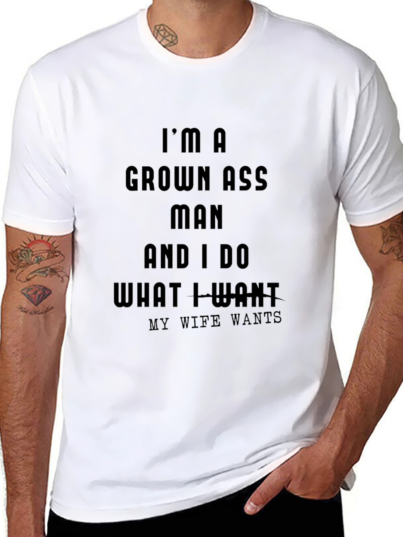Black I'm a Grown Ass Man T-Shirt view 8