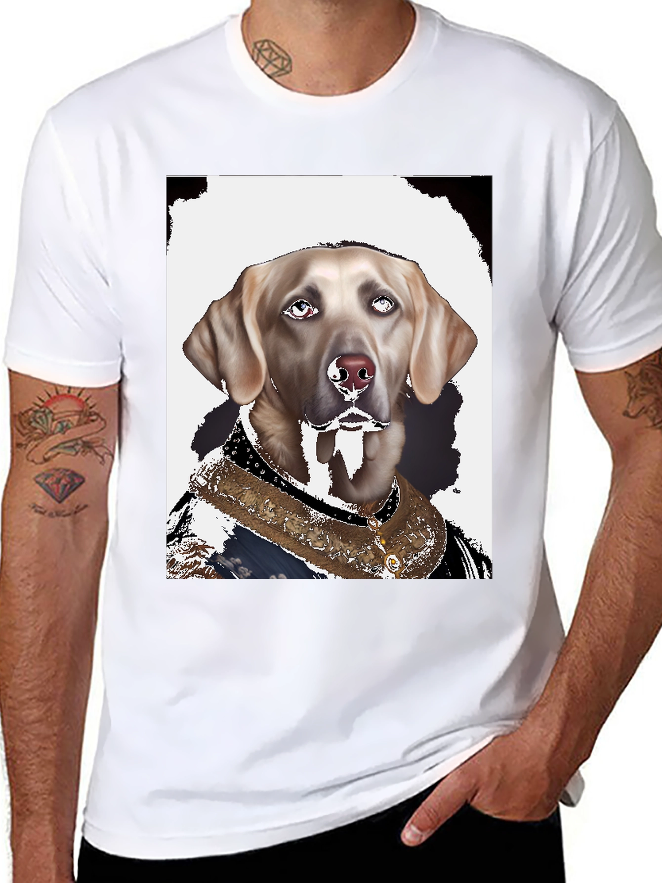 Black Regal Dog Graphic Tee - Canine Royalty view 8