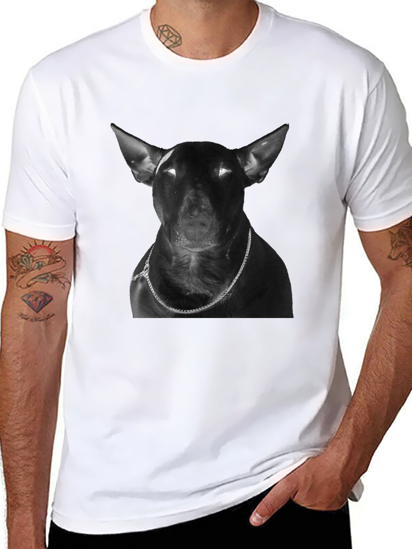 Black Dog Graphic T-Shirt - Bull Terrier Design view 8