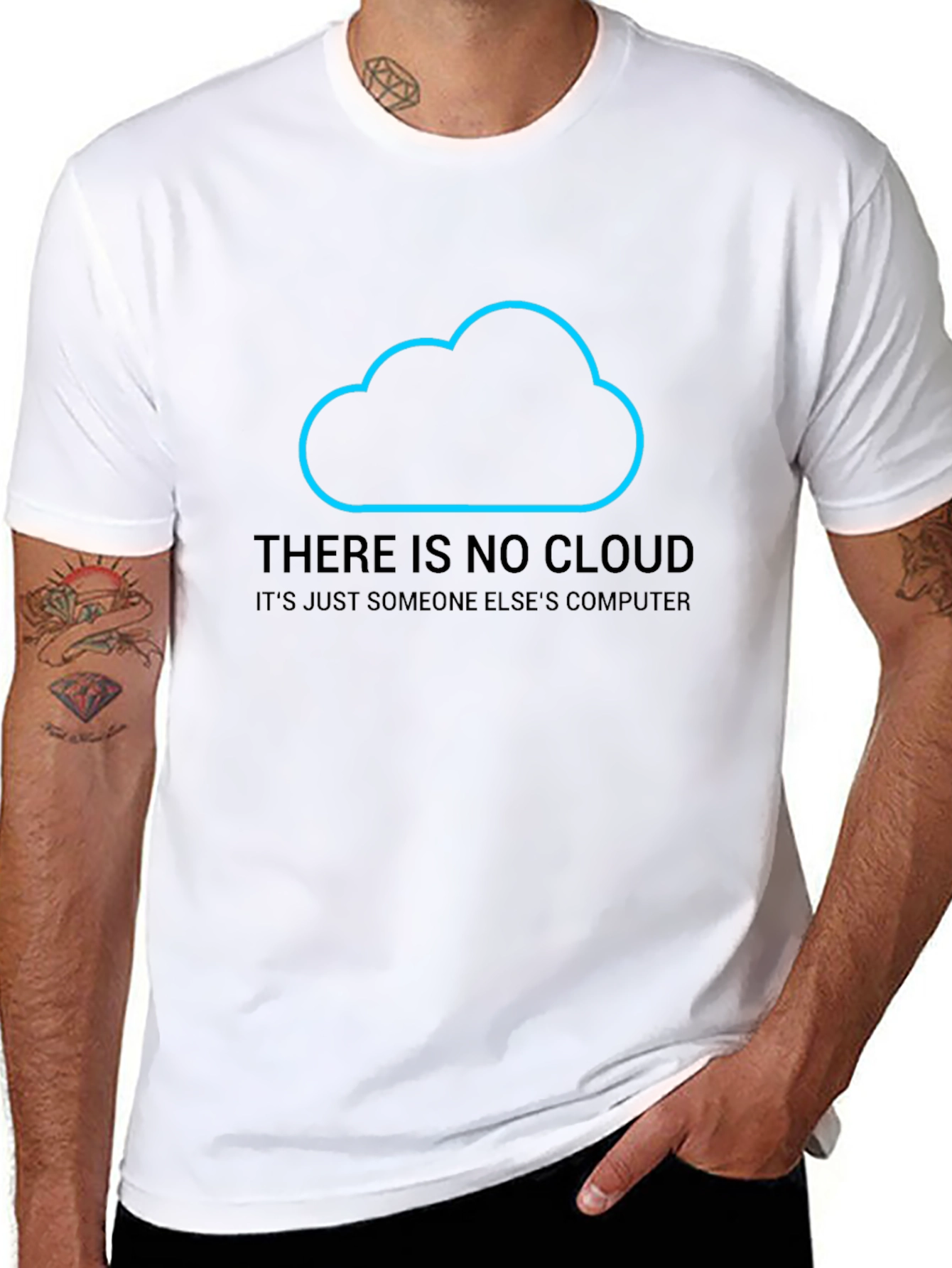 Black Funny IT Cloud T-Shirt - There Is No Cloud view 8