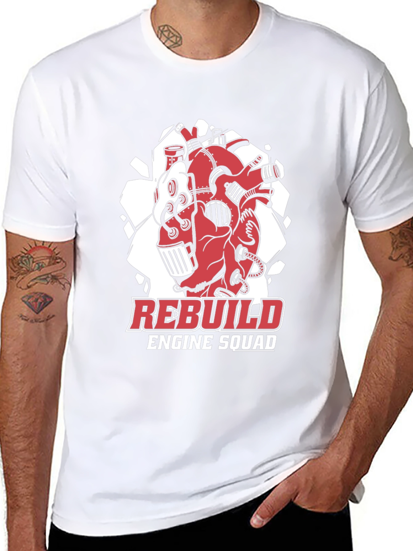 Black Rebuild Engine Squad Black T-Shirt view 8