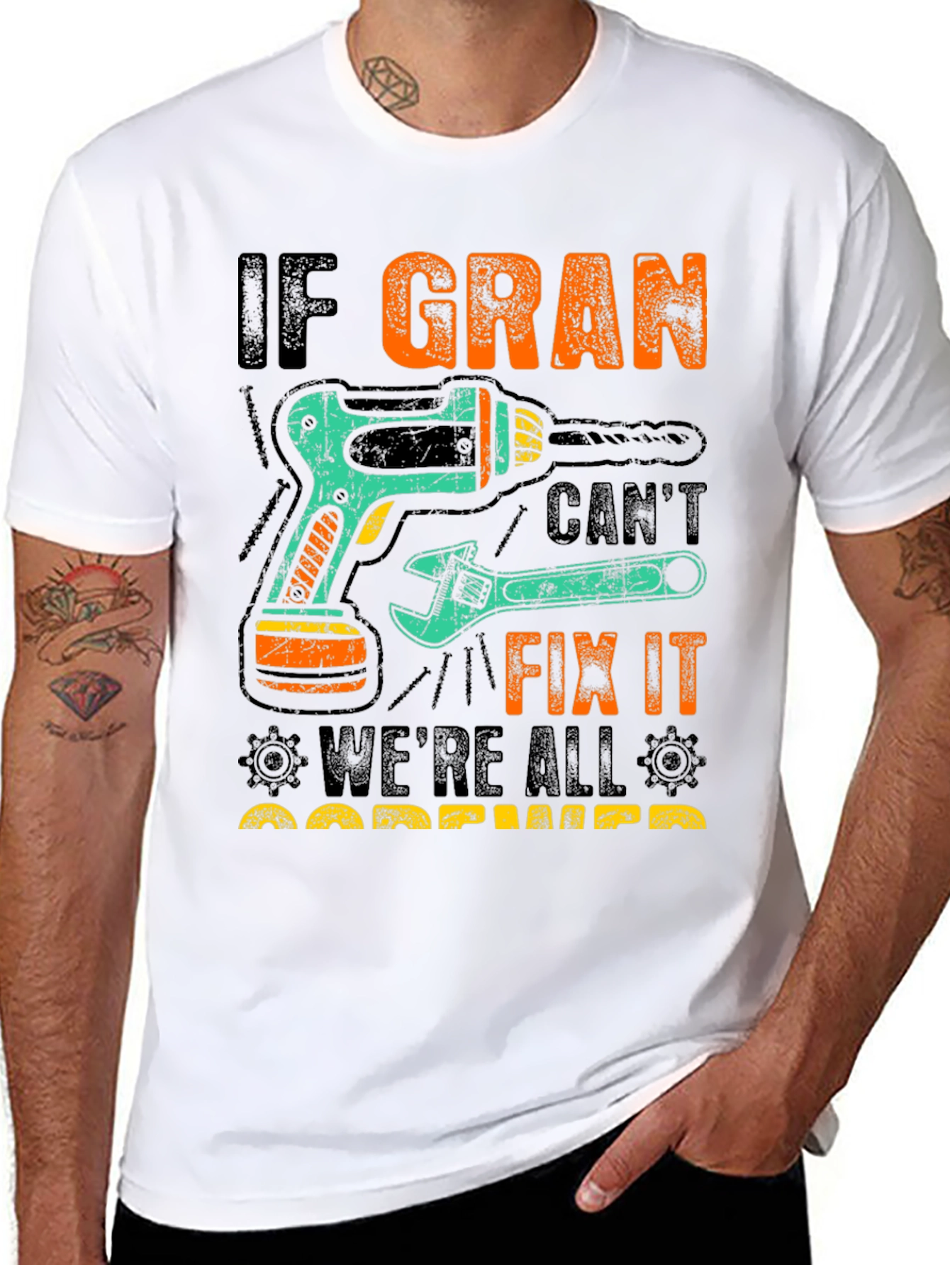 Black If Gran Can't Fix It T-Shirt view 8