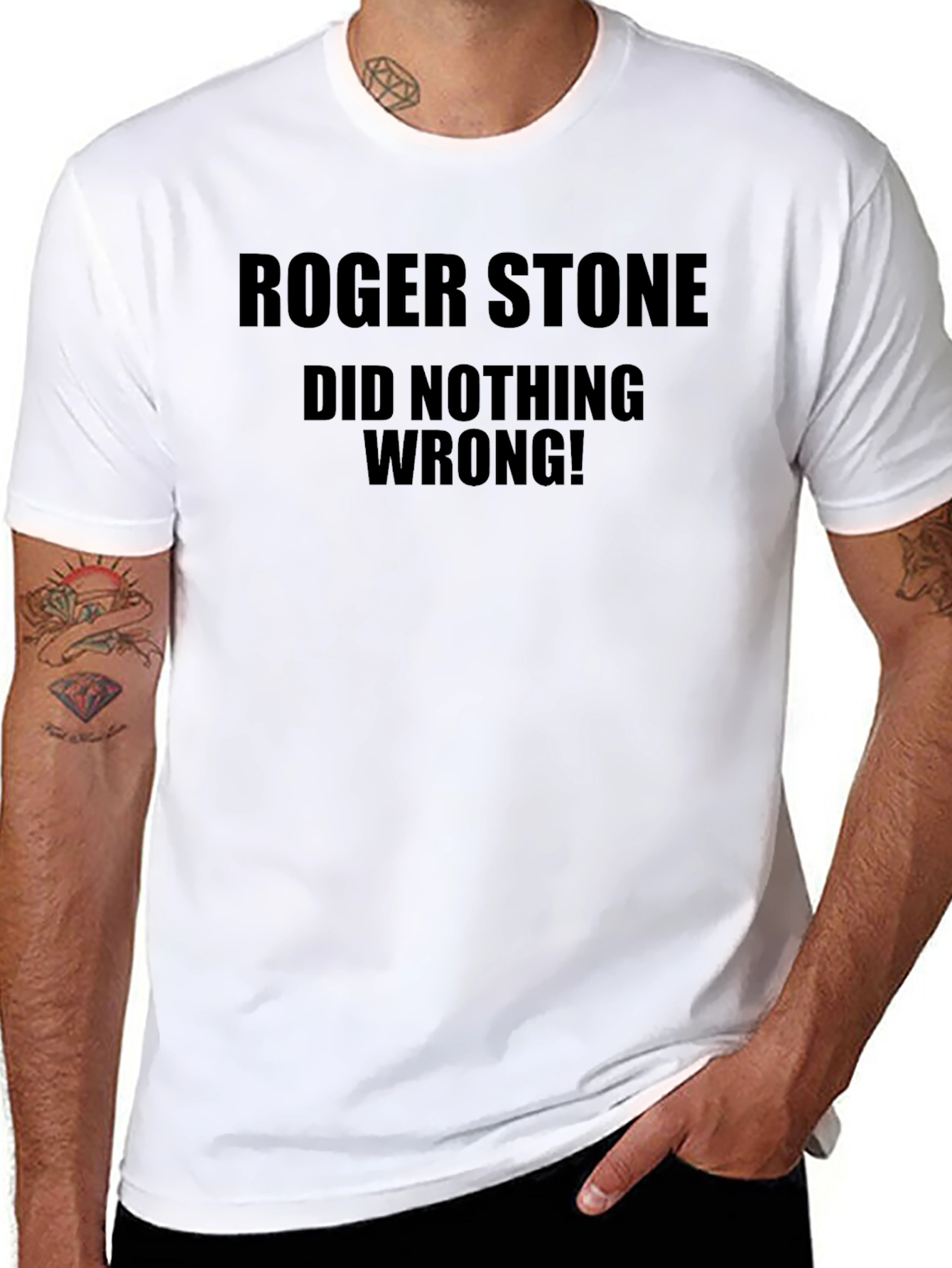 Black Roger Stone Did Nothing Wrong! T-Shirt view 8