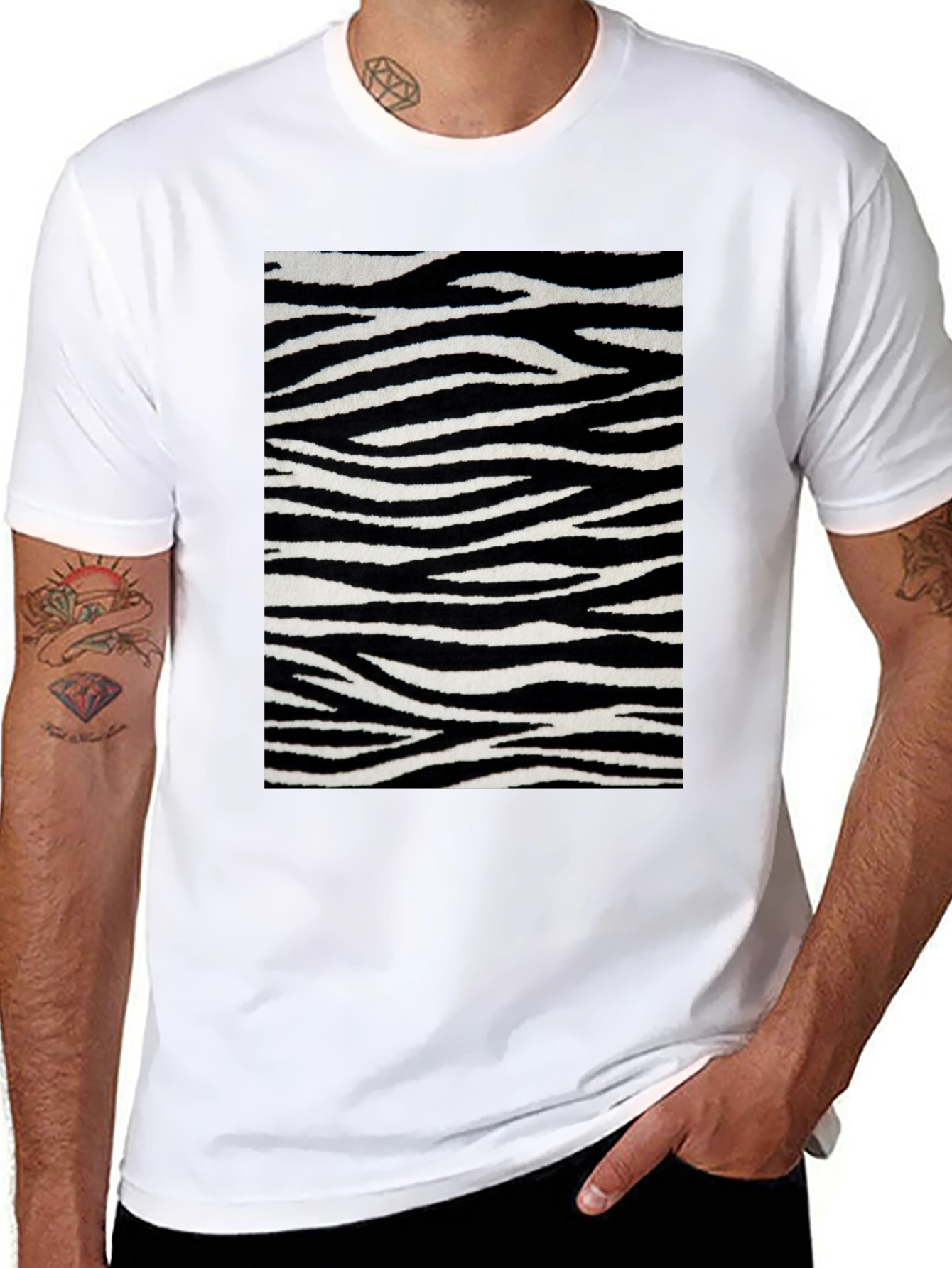 Black Zebra Stripe Graphic Tee - Bold Style view 8