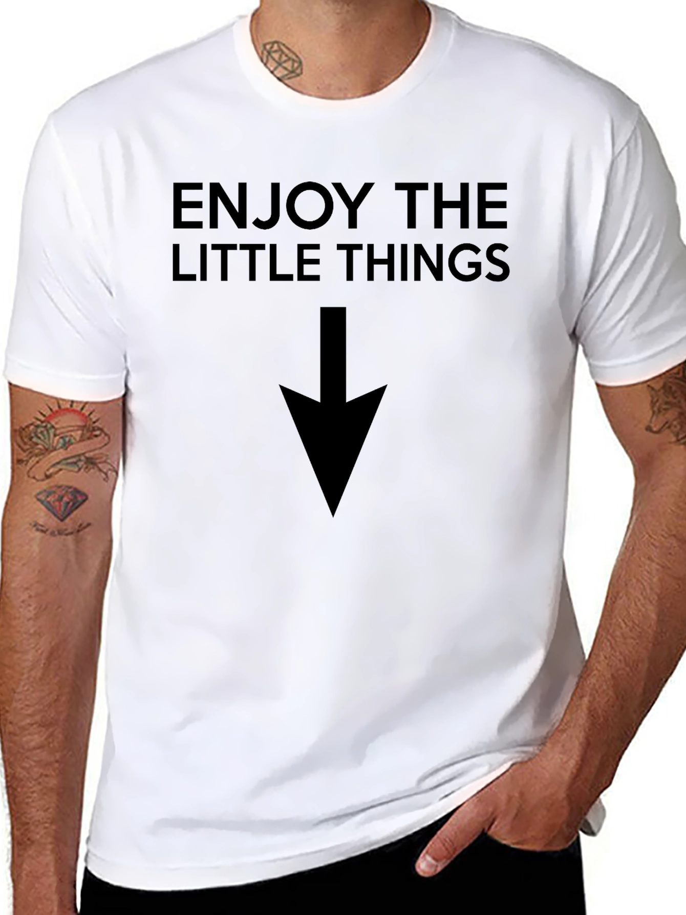 Black Enjoy the Little Things Graphic Tee - Black view 8