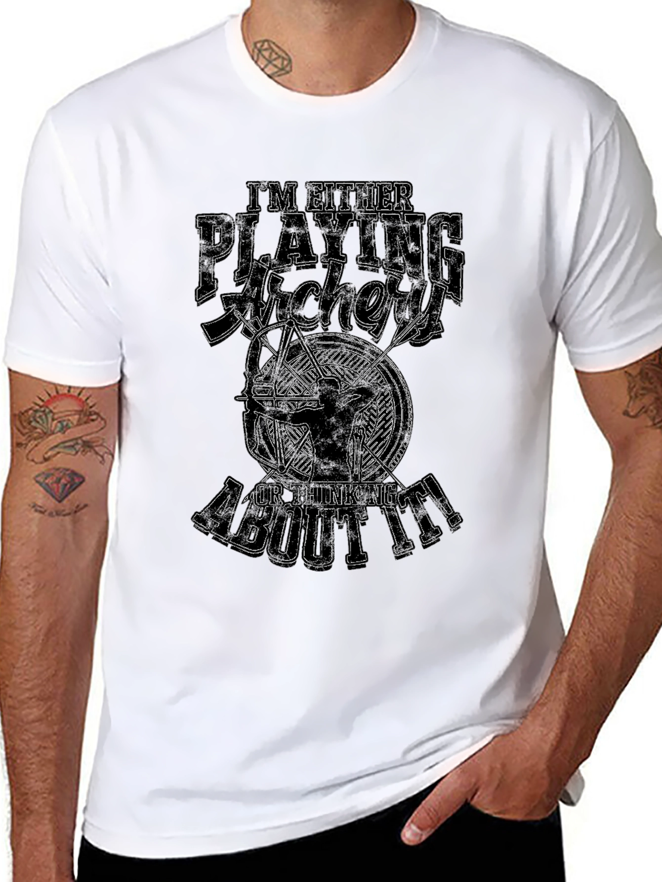 Black Archery T-Shirt - Play Archery or Thinking About It! view 8