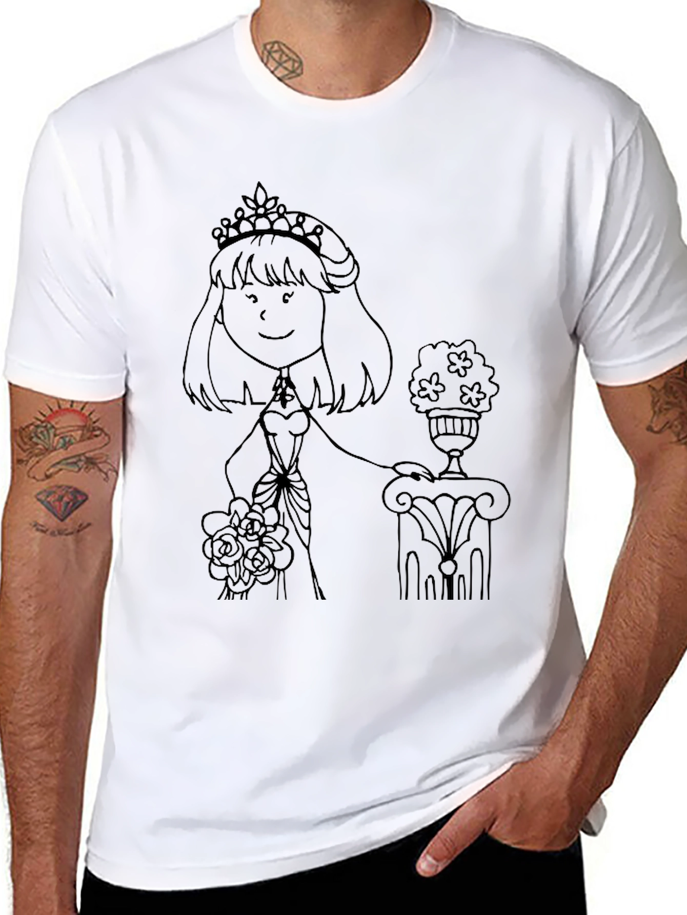 Black Black Graphic T-Shirt - Princess Design view 8