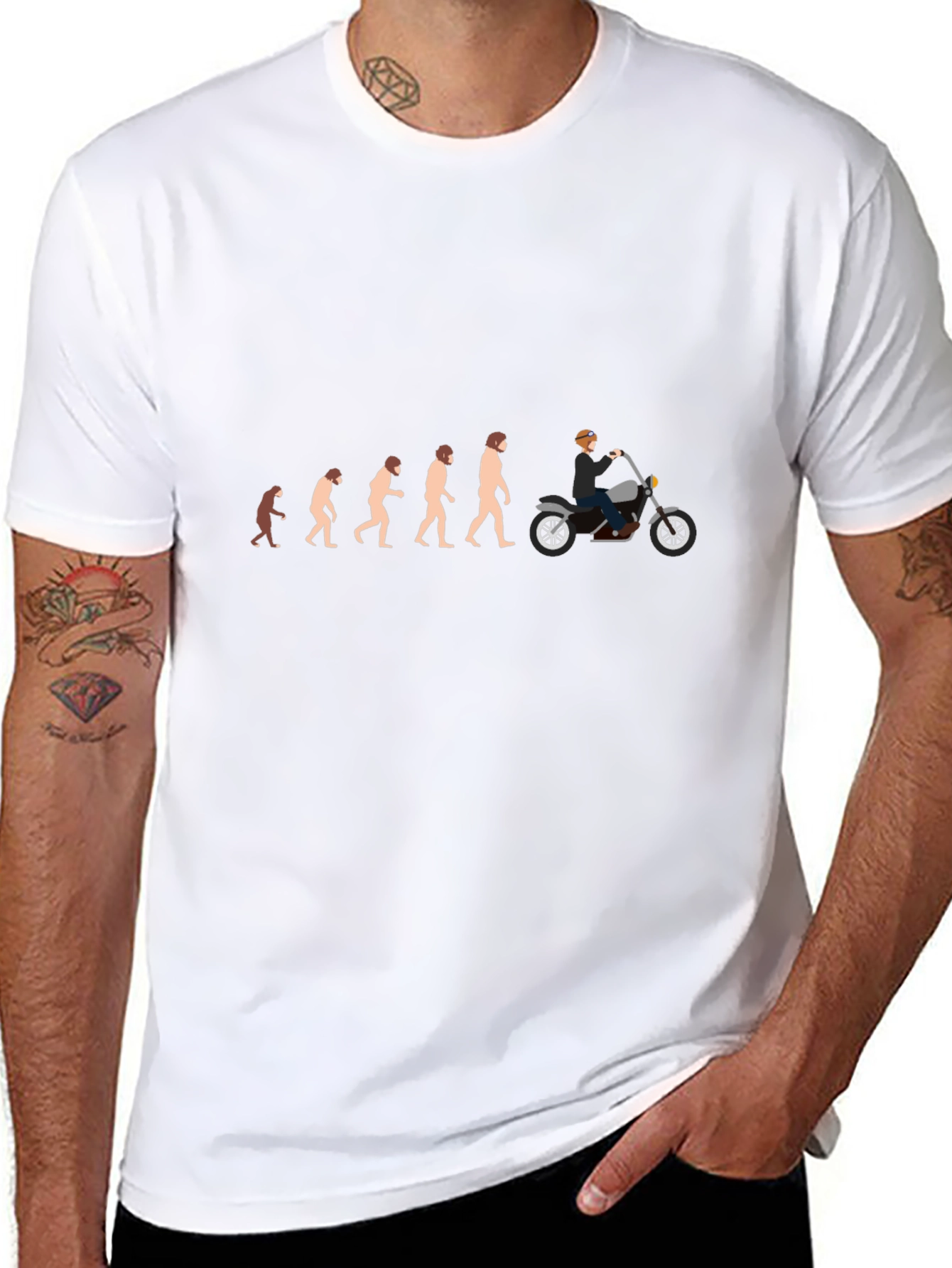 Black Evolution of Biker T-Shirt - Black view 8