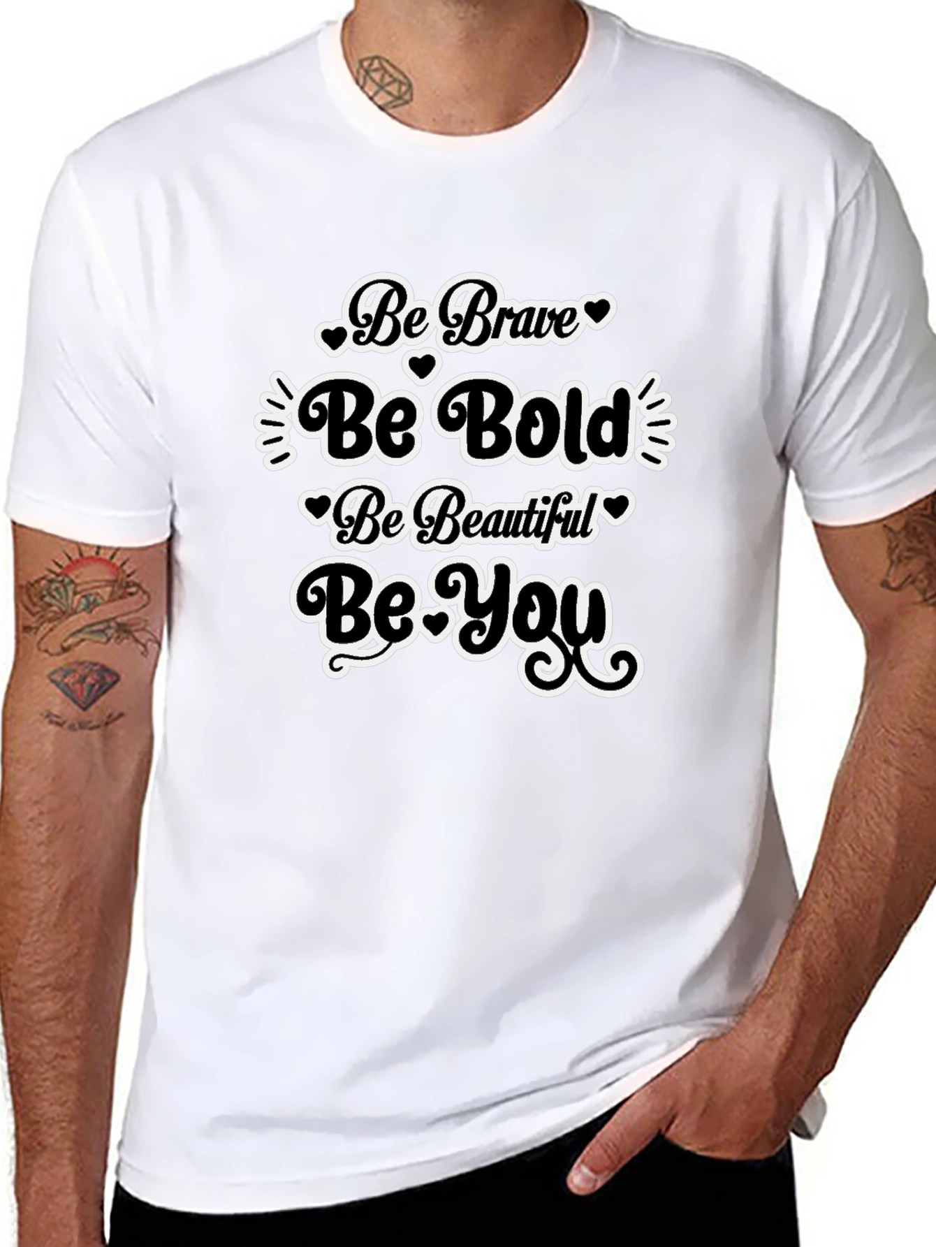 Black Be Brave Bold Beautiful You Black T-Shirt view 8