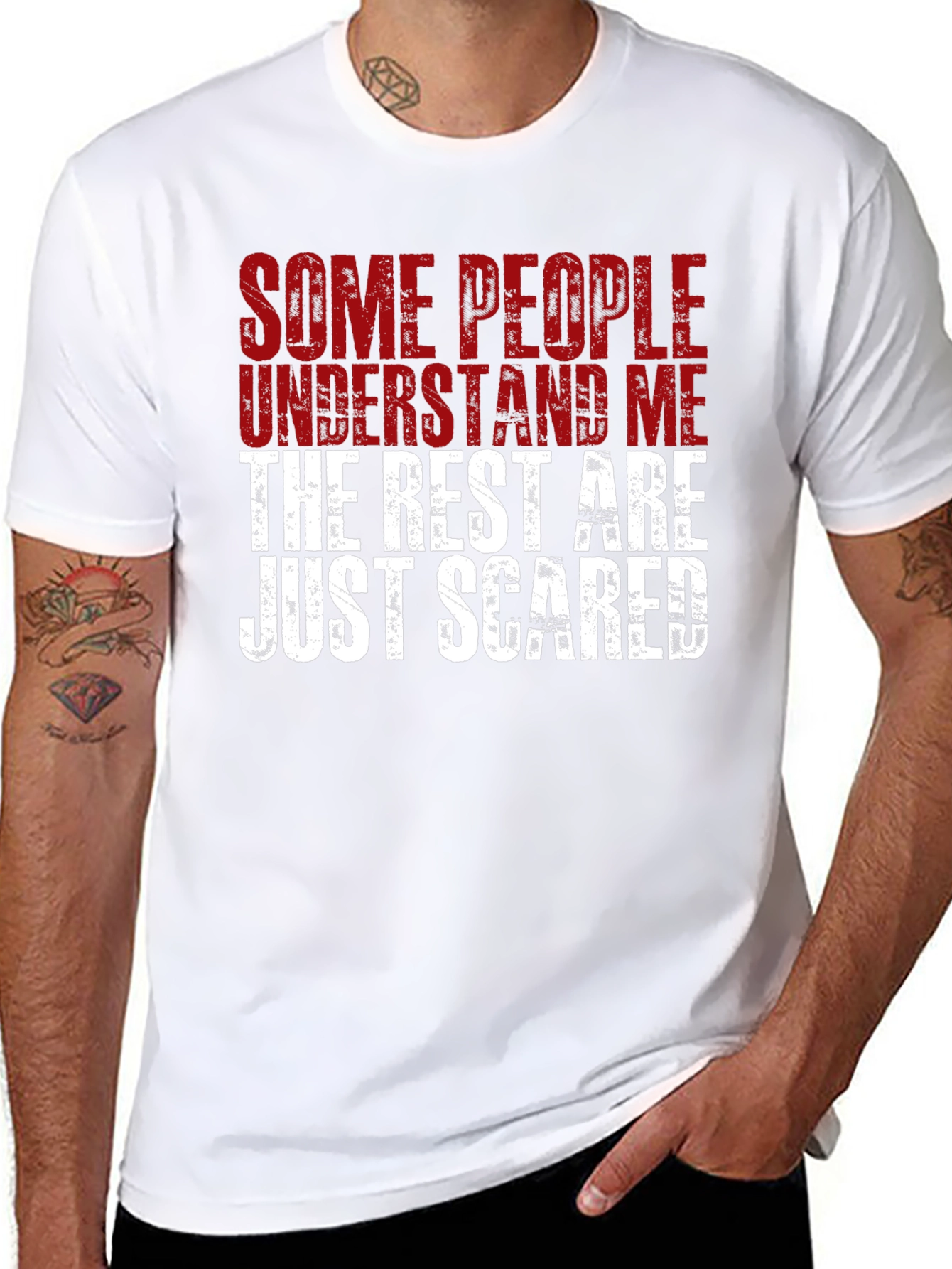 Black Funny Statement Graphic T-Shirt - Some People Understand Me view 8
