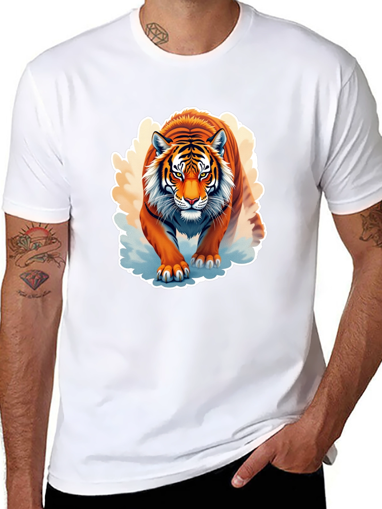 Black Tiger Graphic T-Shirt - Fierce Animal Design view 8