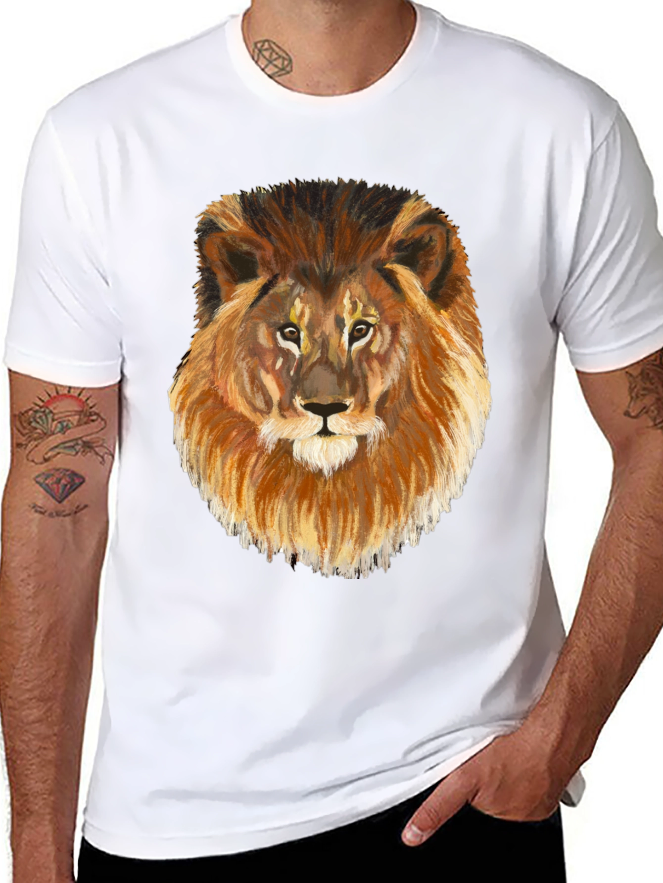 Black Lion Graphic Tee - Black Cotton Blend view 8
