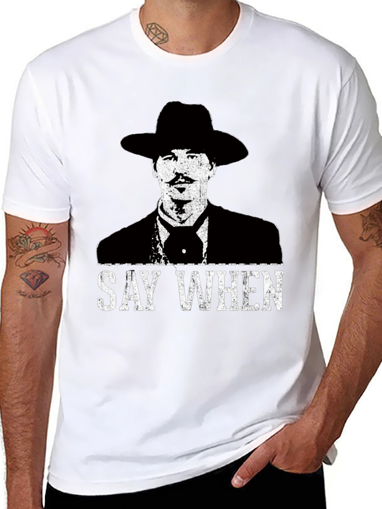 Black Say When T-Shirt - Tombstone Inspired Western Wear view 8