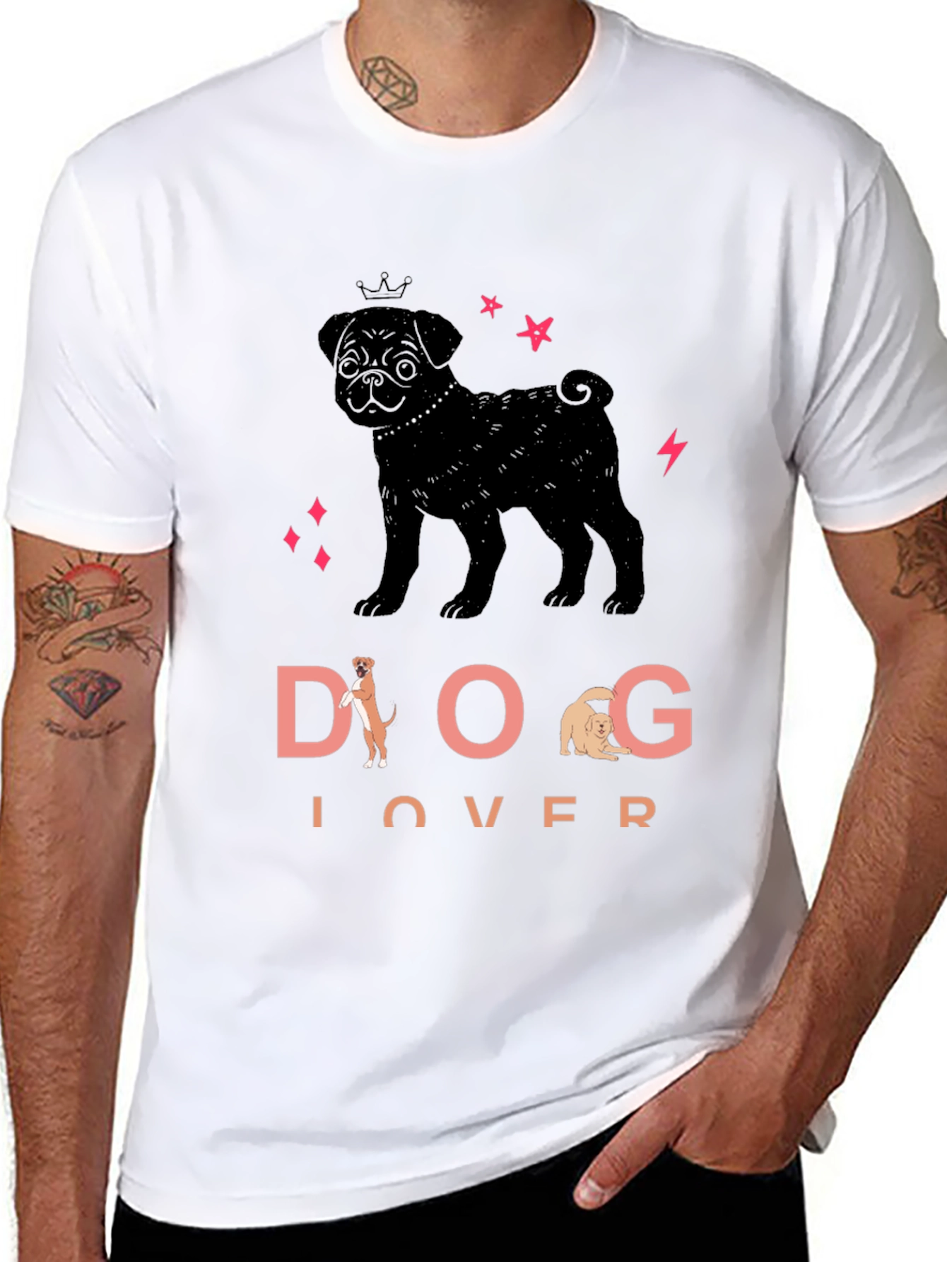 Black Dog Lover Black Graphic Tee view 8
