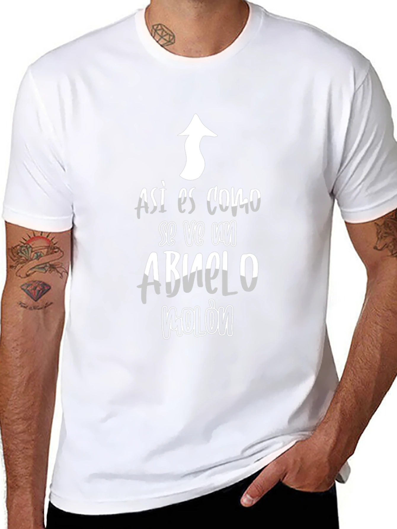 Black Cool Grandpa T-Shirt - "Así es como se ve un ABuelo Molón" view 8