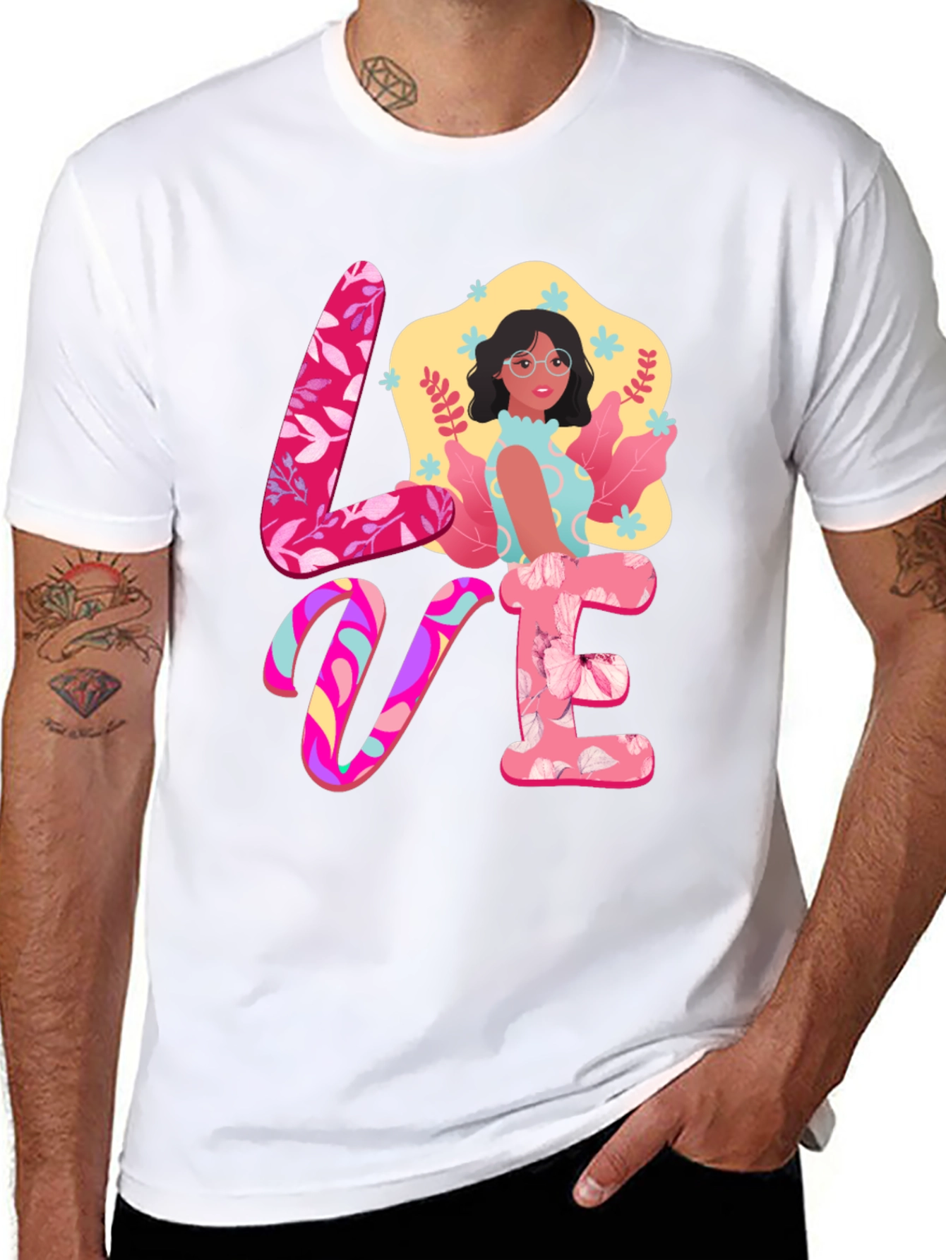 Black Love Graphic Print Tee view 8