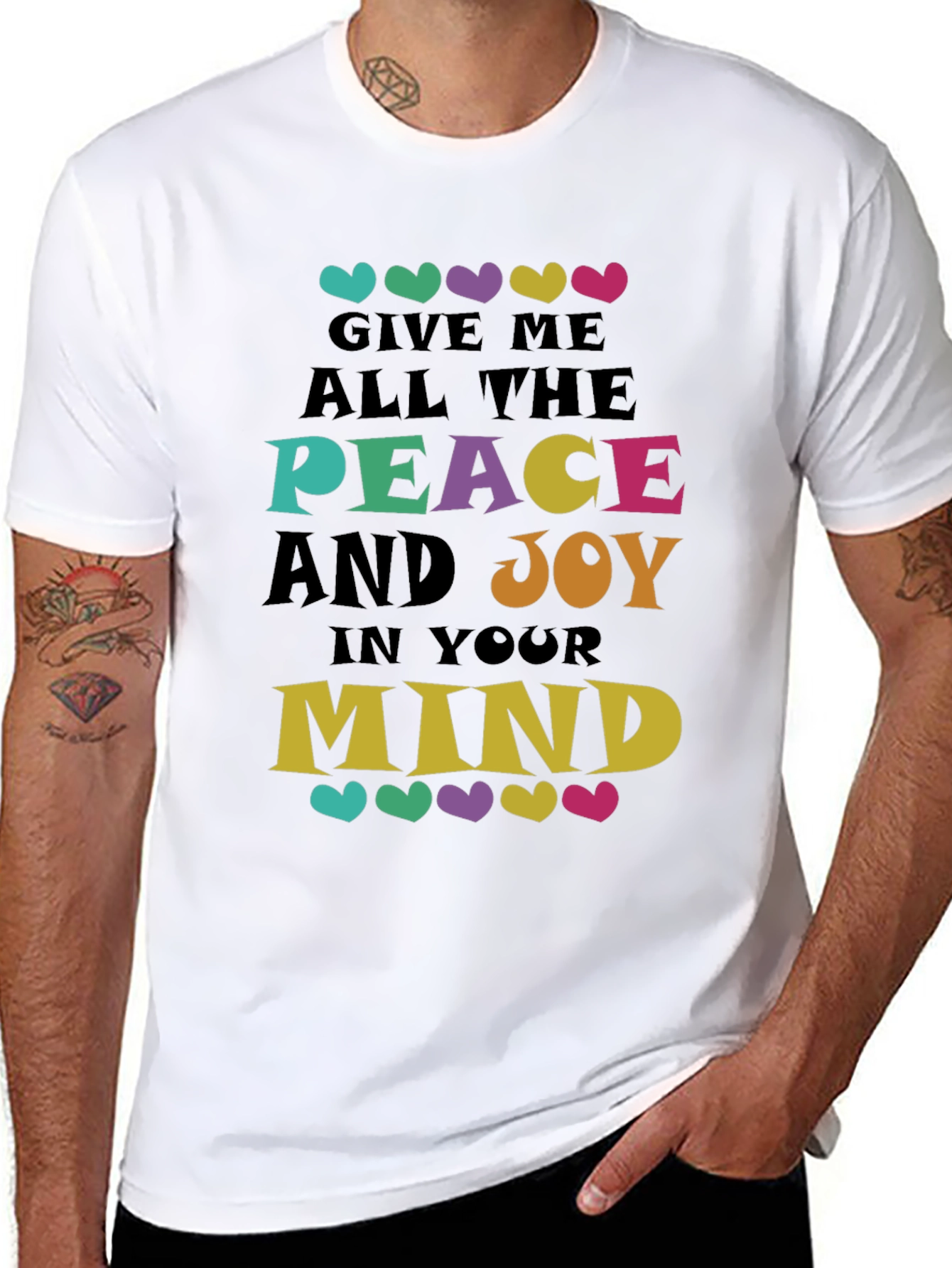 Black Peace and Joy Graphic Tee - Soft Cotton Blend view 8