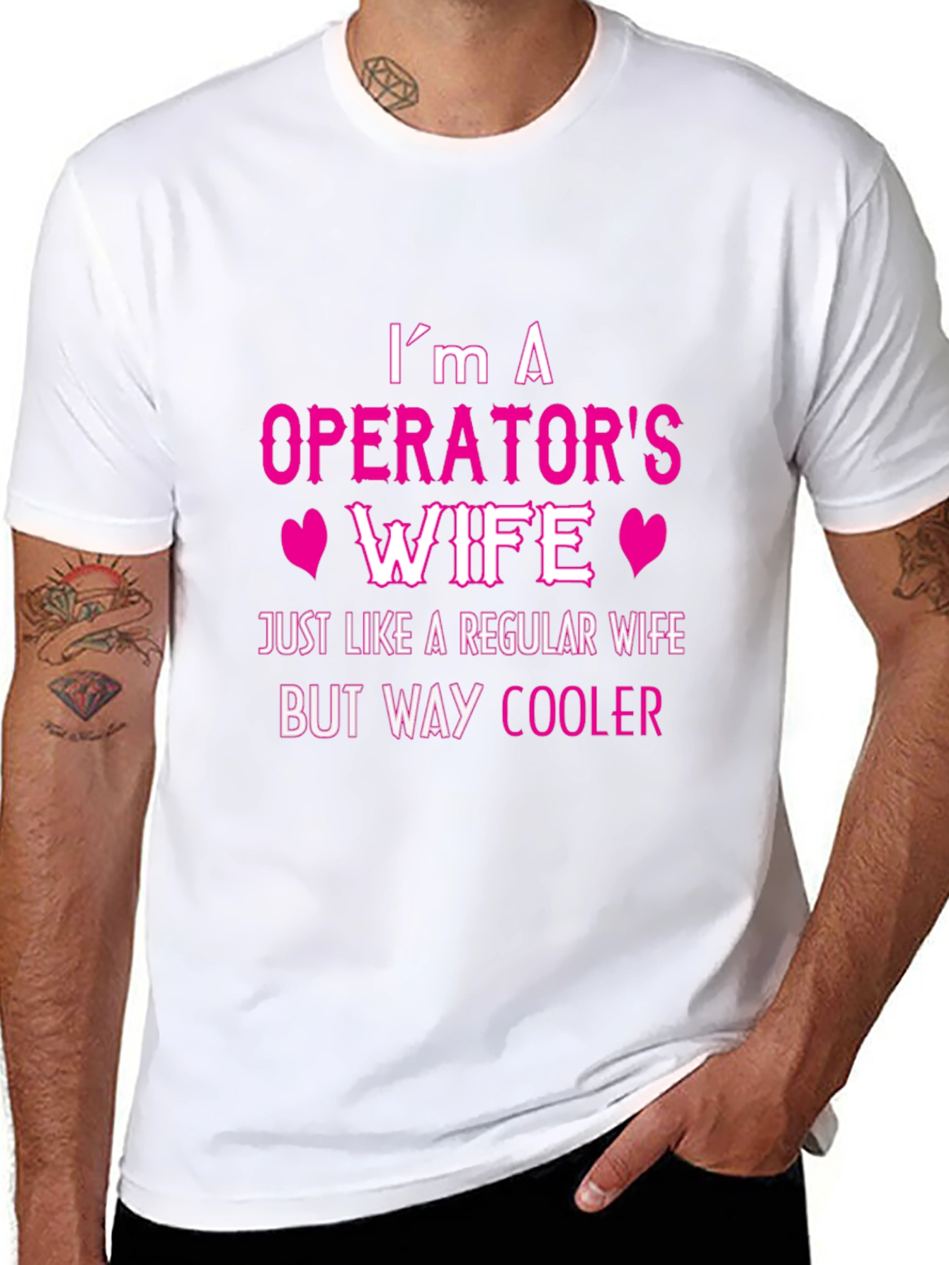 Black Operator's Wife T-Shirt - Cool Wife Tee view 8
