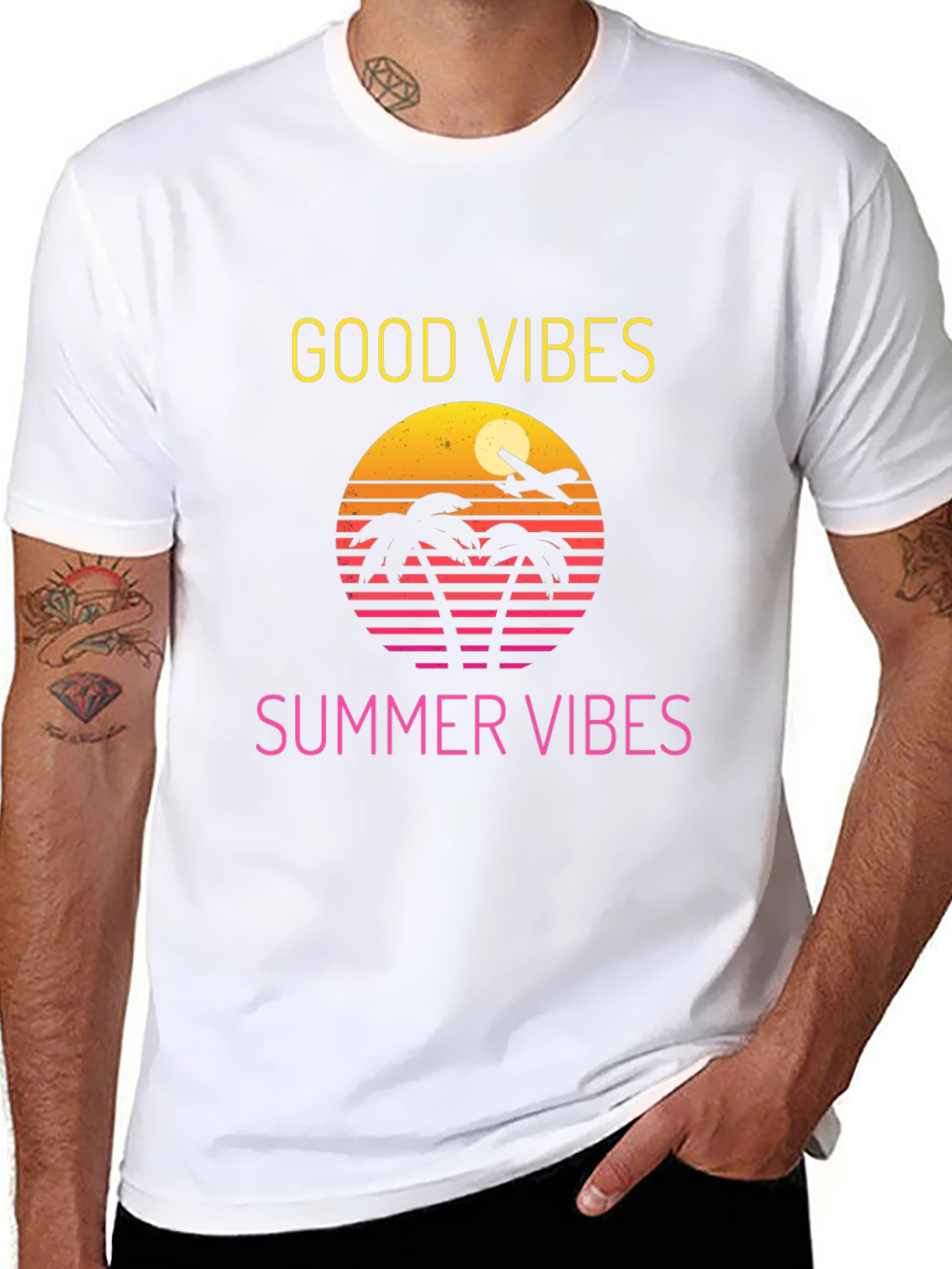 Black Good Vibes Summer T-Shirt view 8