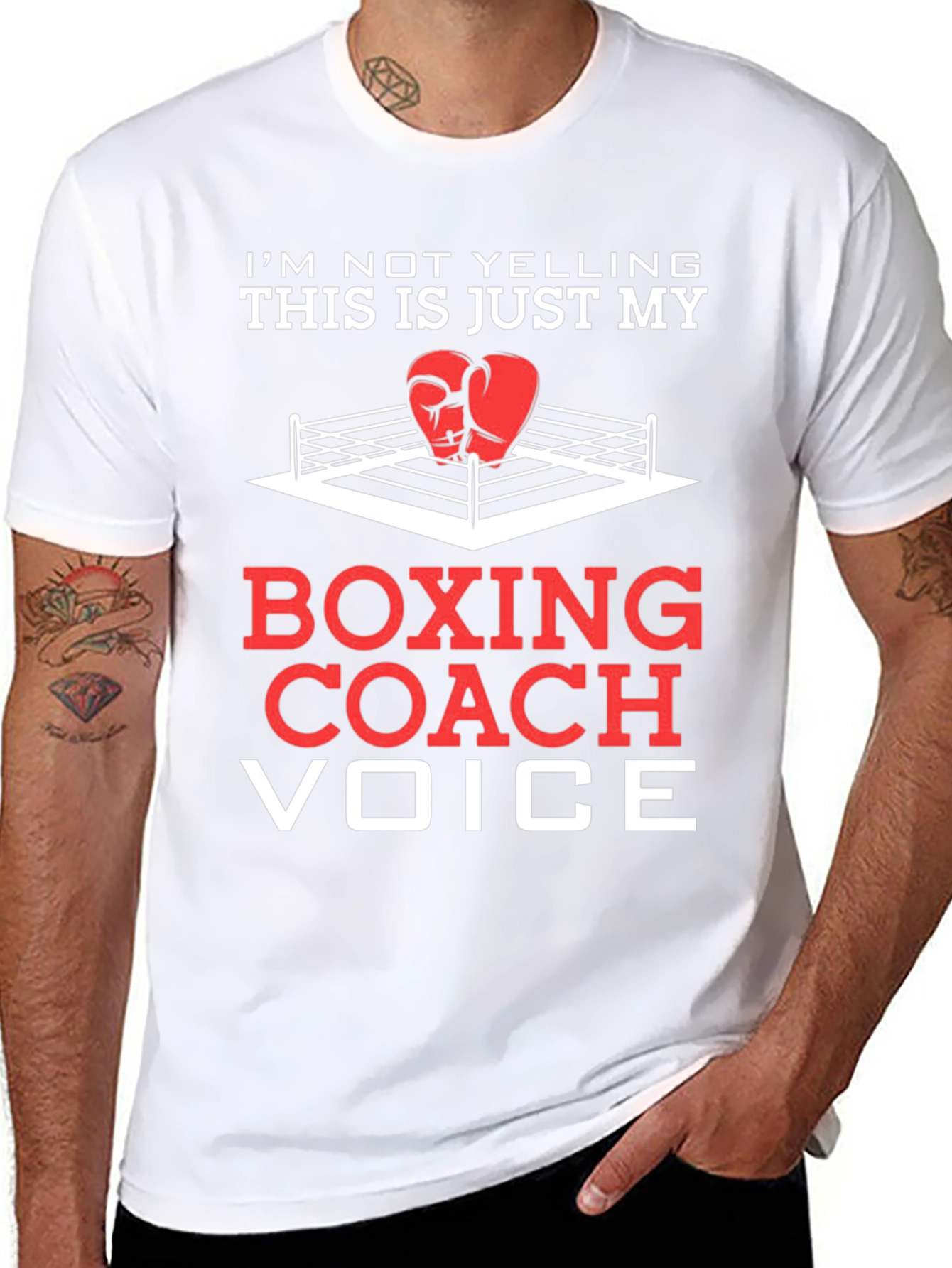 Black Boxing Coach Voice T-Shirt - Funny Boxing Gift view 8