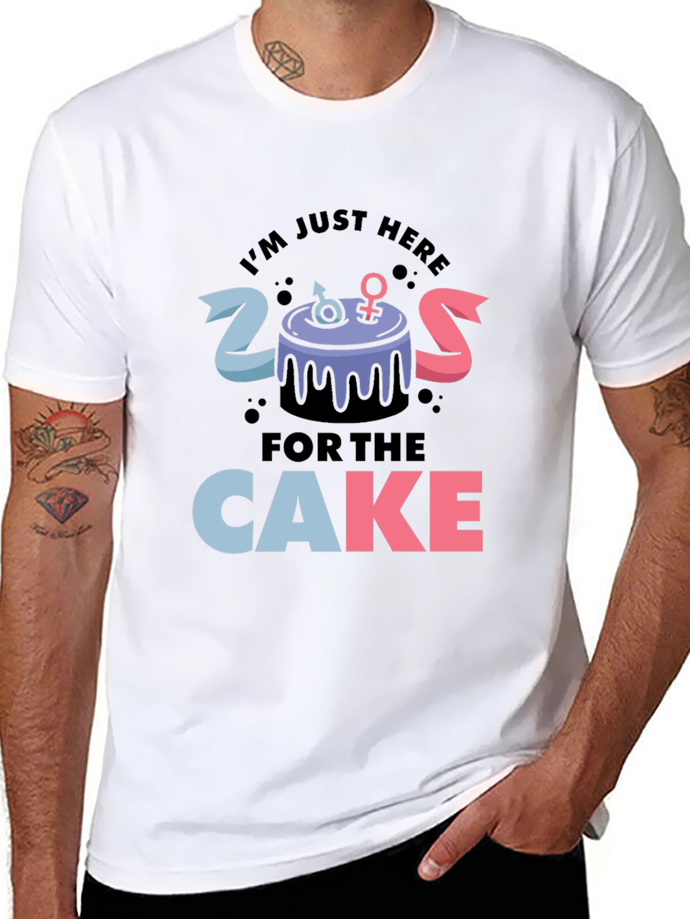 Black Gender Reveal Cake T-Shirt view 8