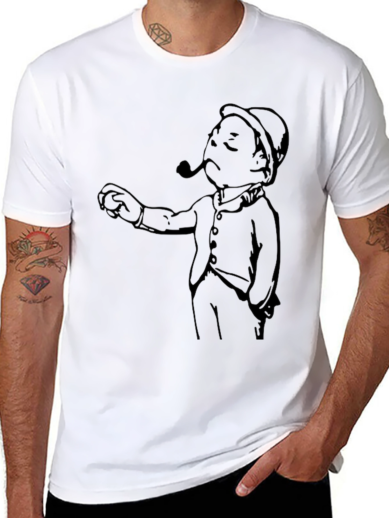 Black Vintage Cartoon Graphic Tee - Black view 8