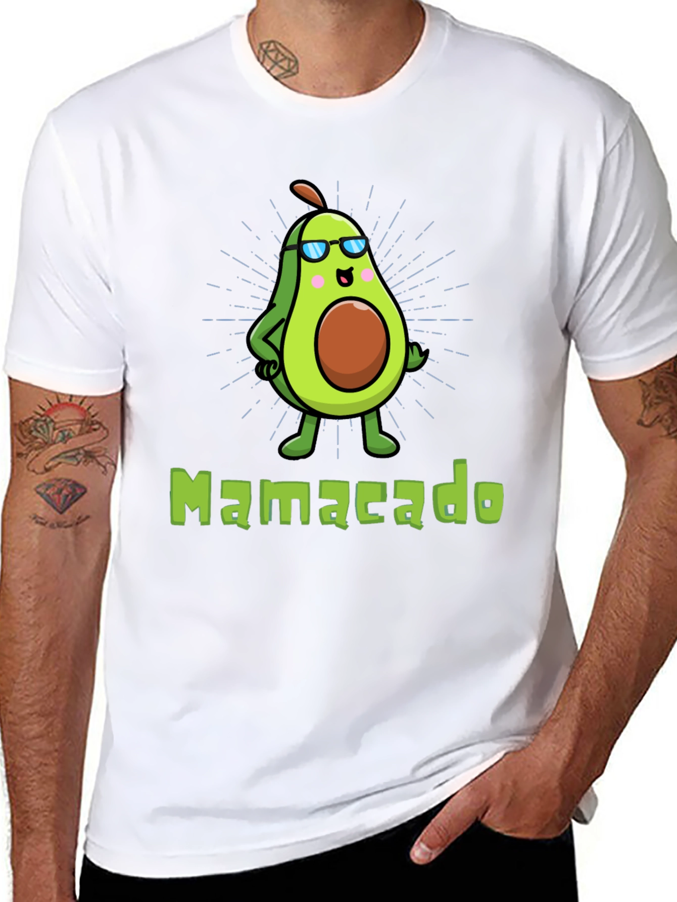 Black Cool Mamacado Avocado Graphic T-Shirt view 8