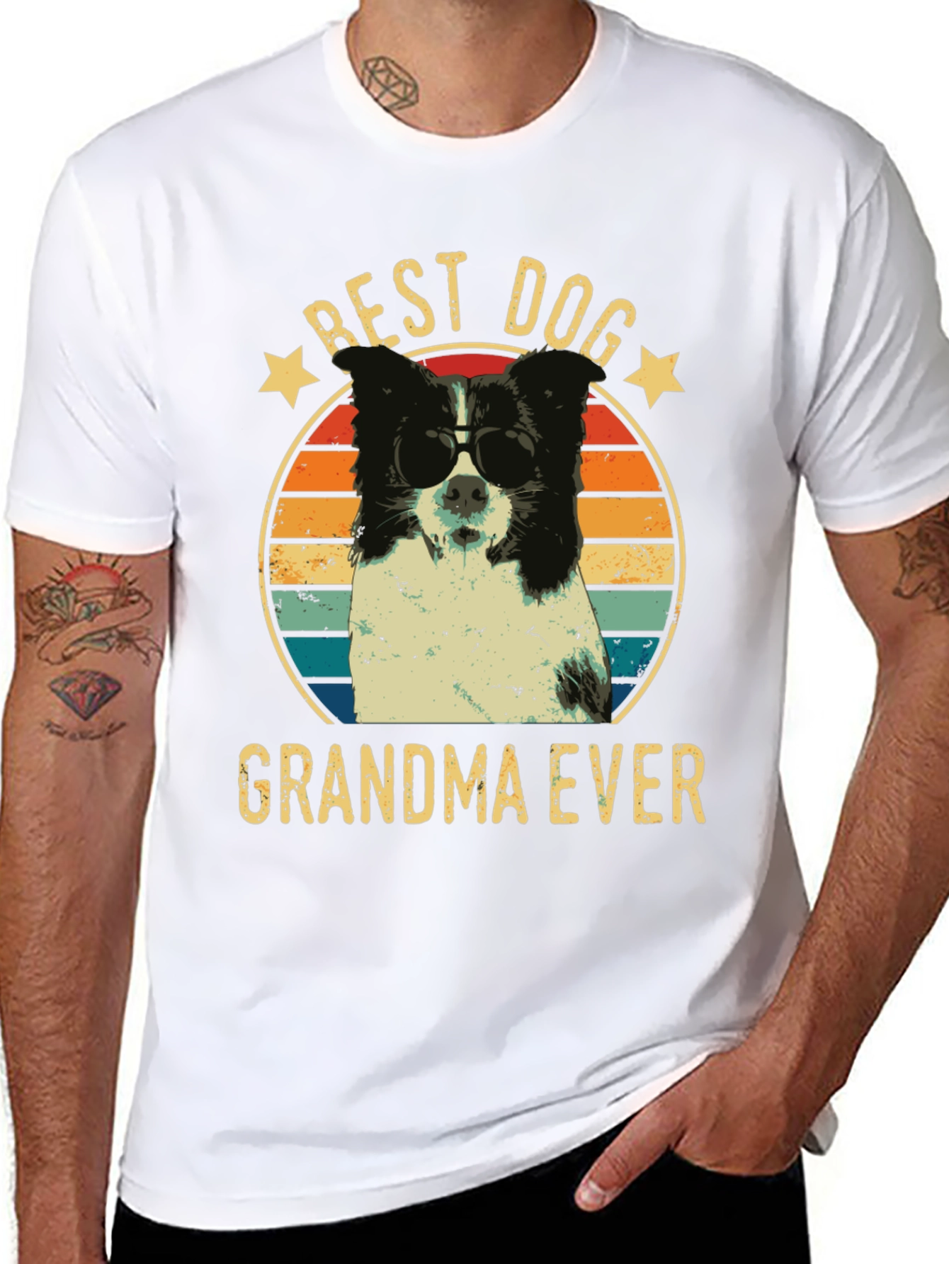 Black Best Dog Grandma Ever Graphic T-Shirt view 8