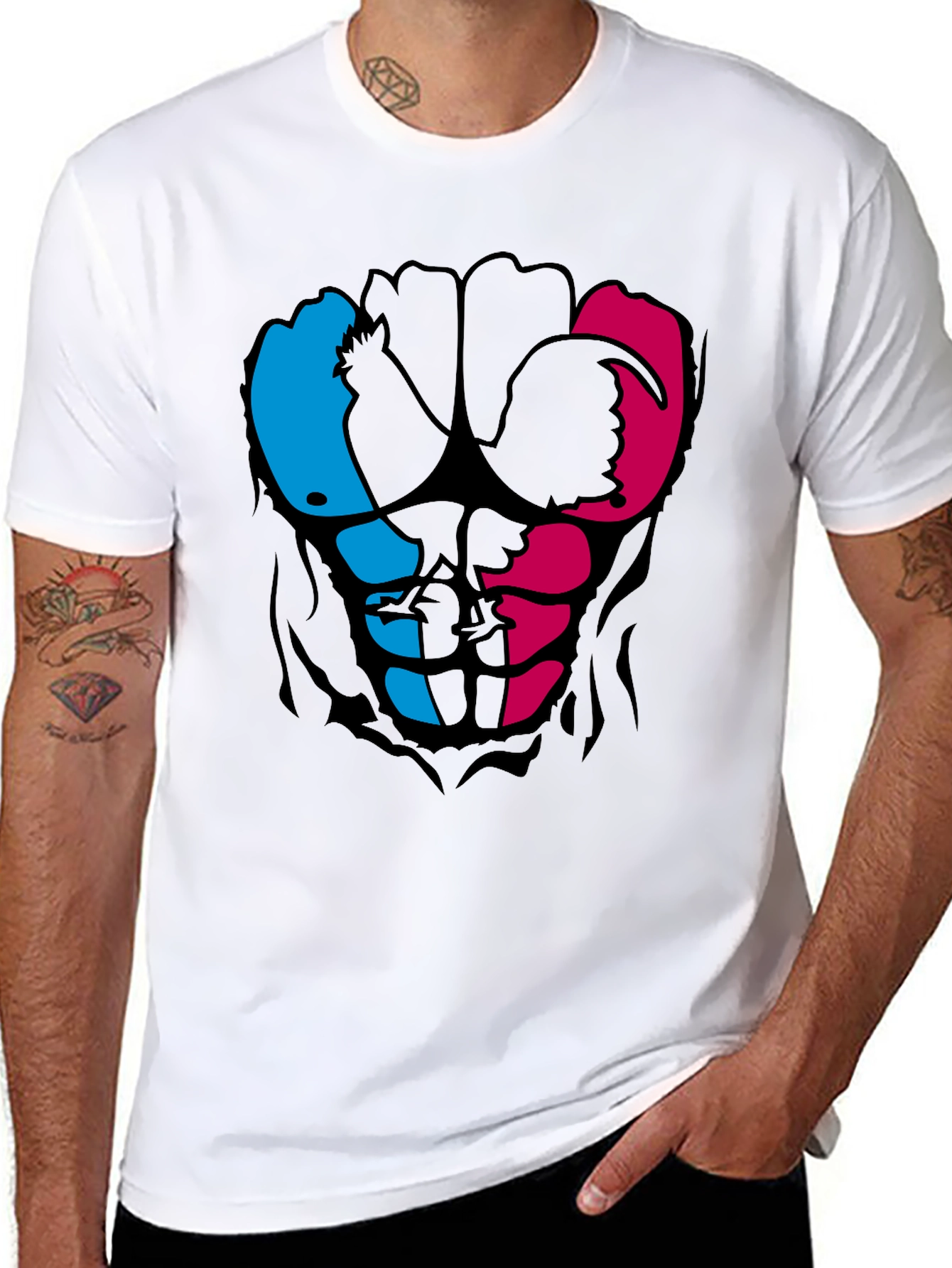 Black Rooster Abs Graphic T-Shirt - Black view 8