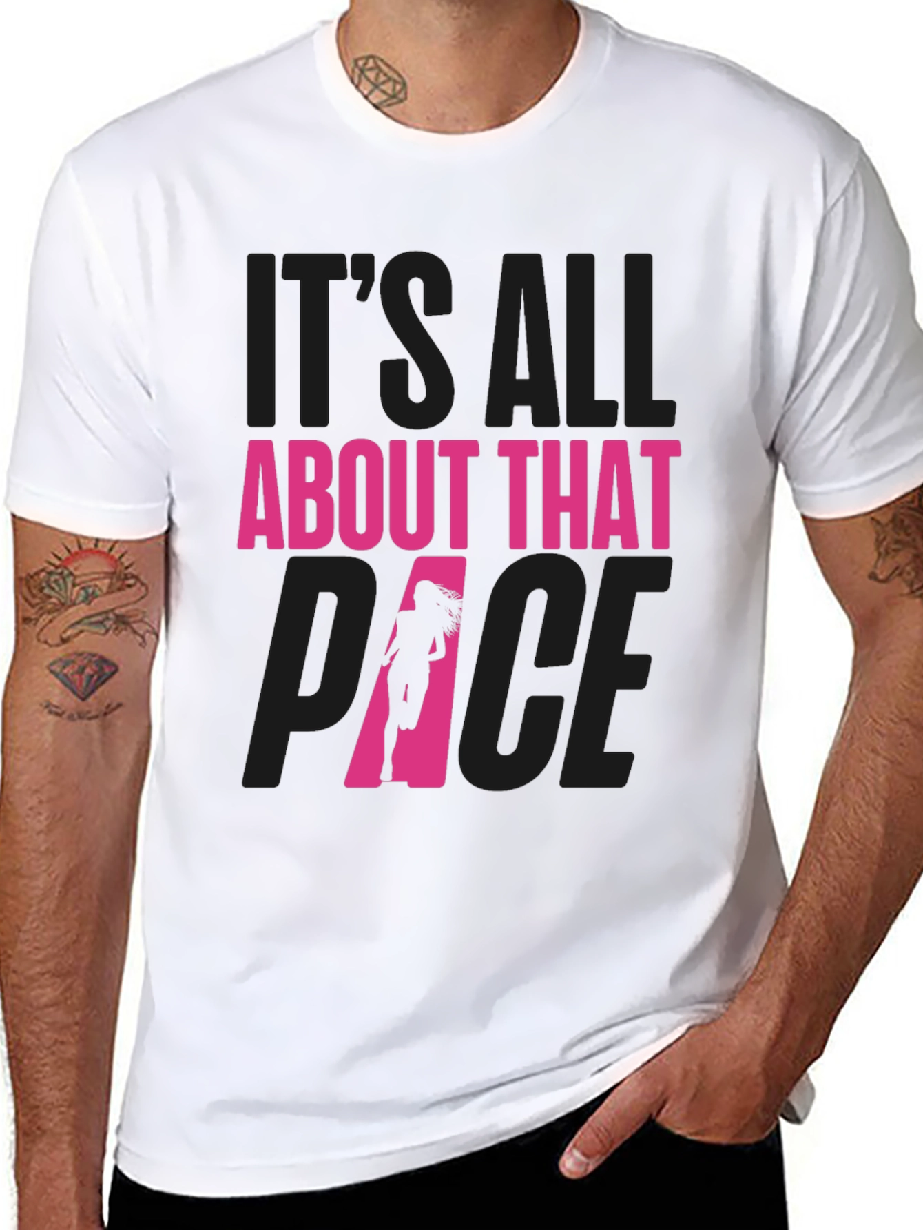 Black It's All About That Pace Running T-Shirt view 8