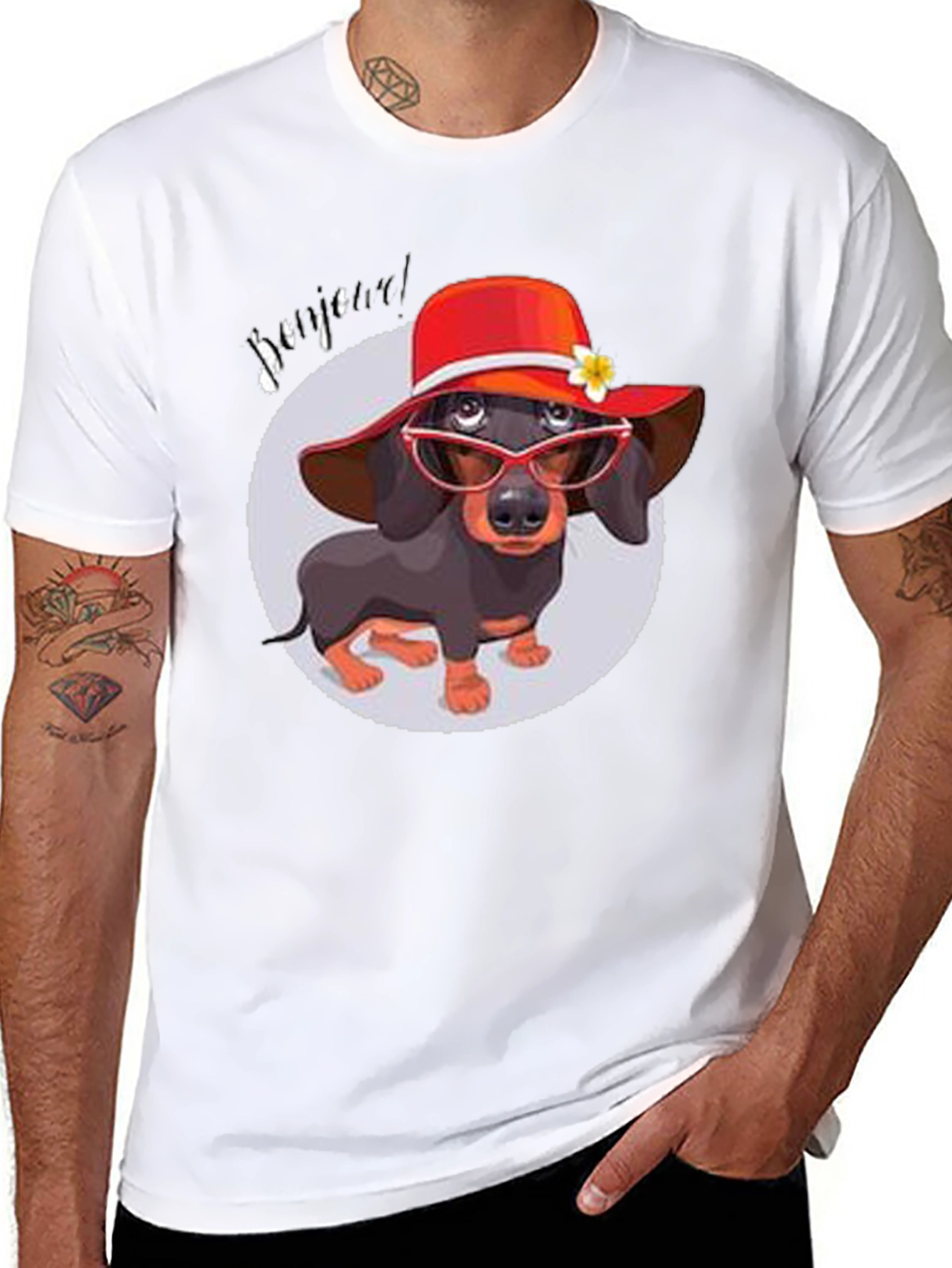 Black Dachshund in Hat T-Shirt - Funny Dog Lover Tee view 8