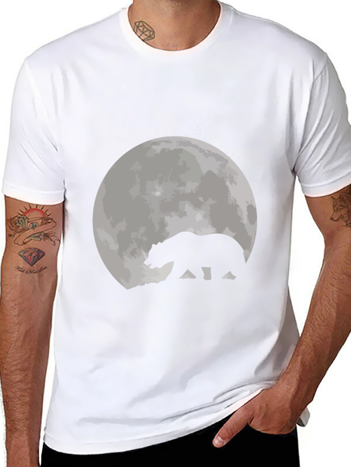 Black Bear Moon Black T-Shirt view 8