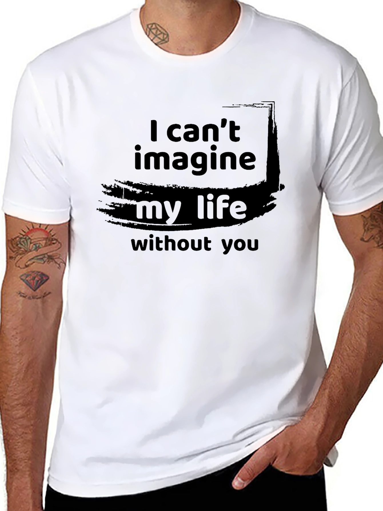 Black I Can't Imagine My Life Without You Black Tee Shirt view 8