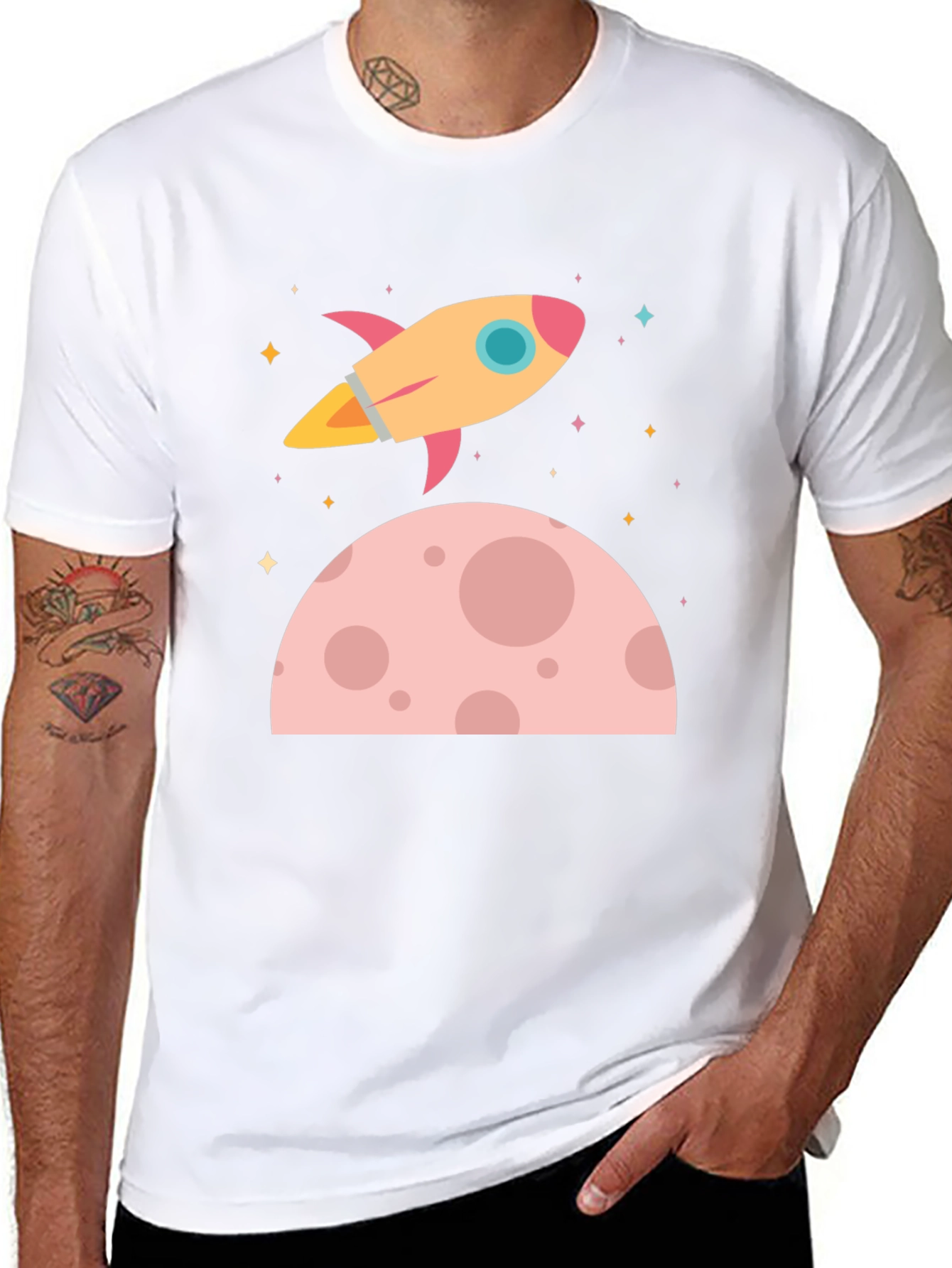 Black Rocket Launch Graphic T-Shirt - Space Adventure Tee view 8