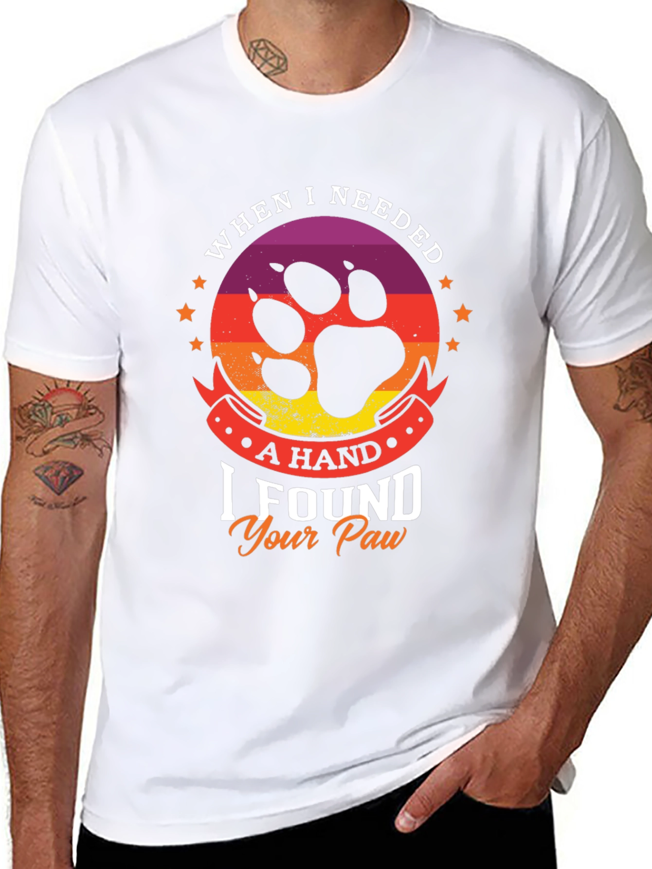 Black Paw Print T-Shirt - Dog Lover Tee view 8