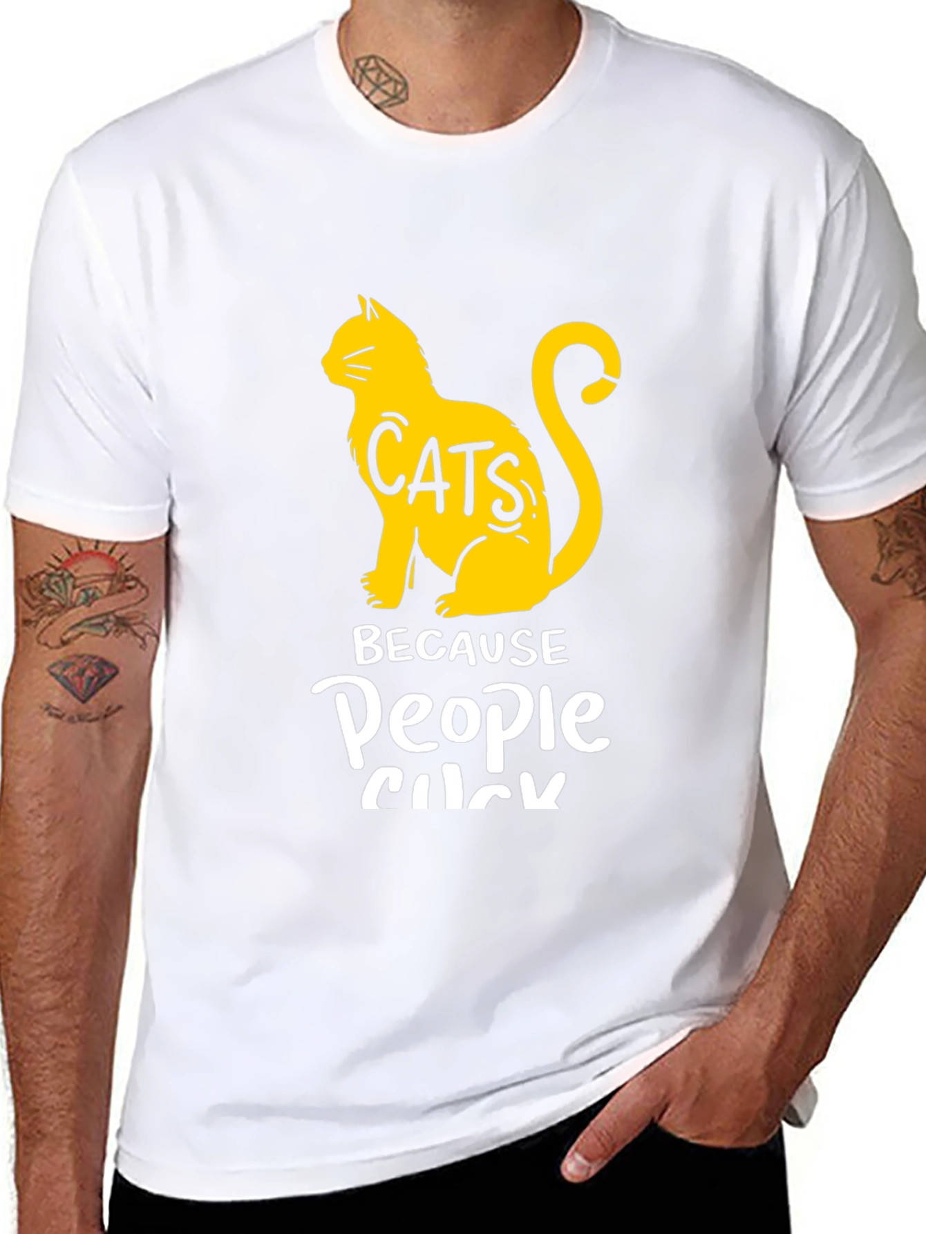 Black Cats Because People Suck Graphic T-Shirt view 8
