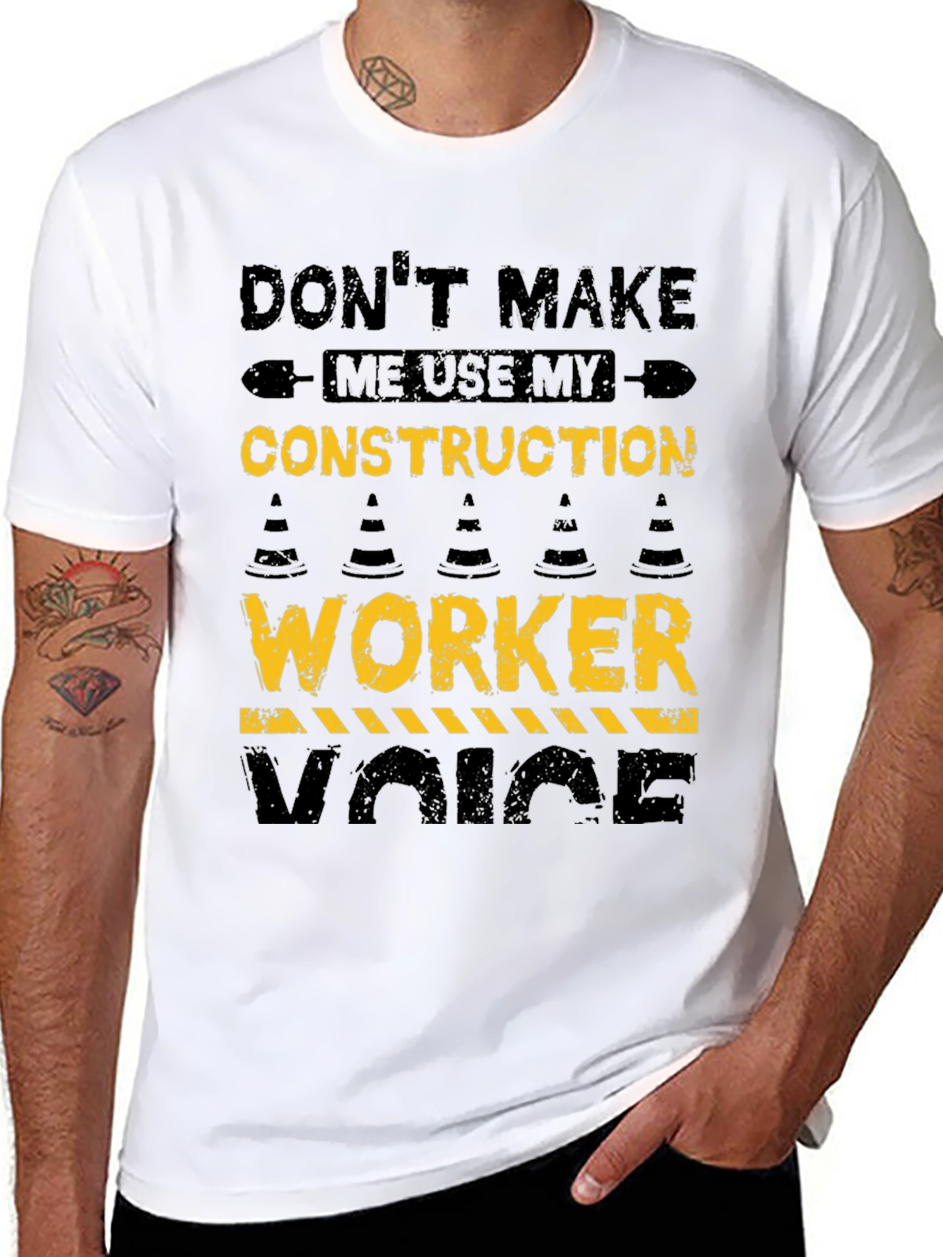 Black Construction Worker Voice T-Shirt view 8