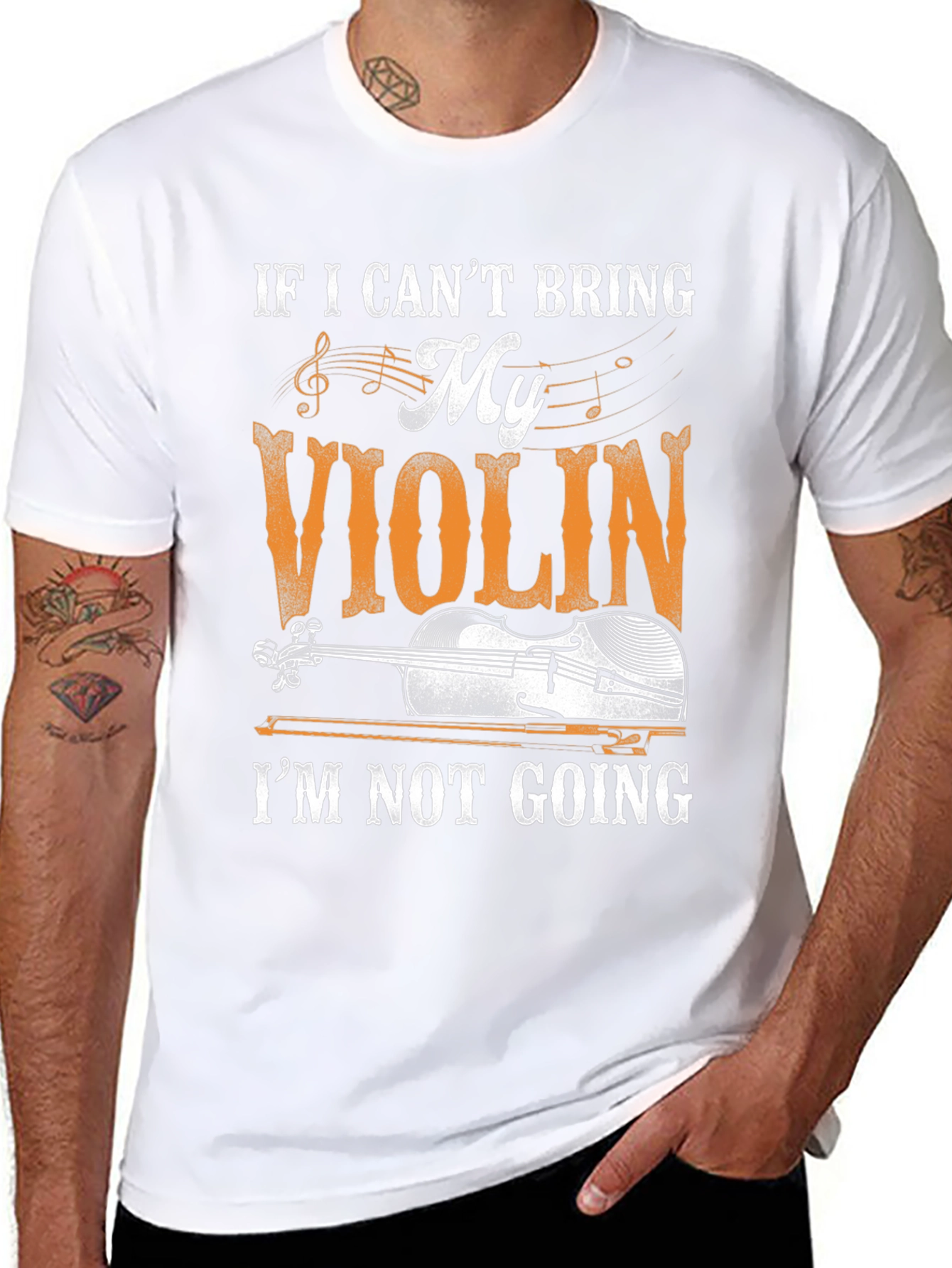 Black Violin Lover Graphic T-Shirt - Music Gift view 8
