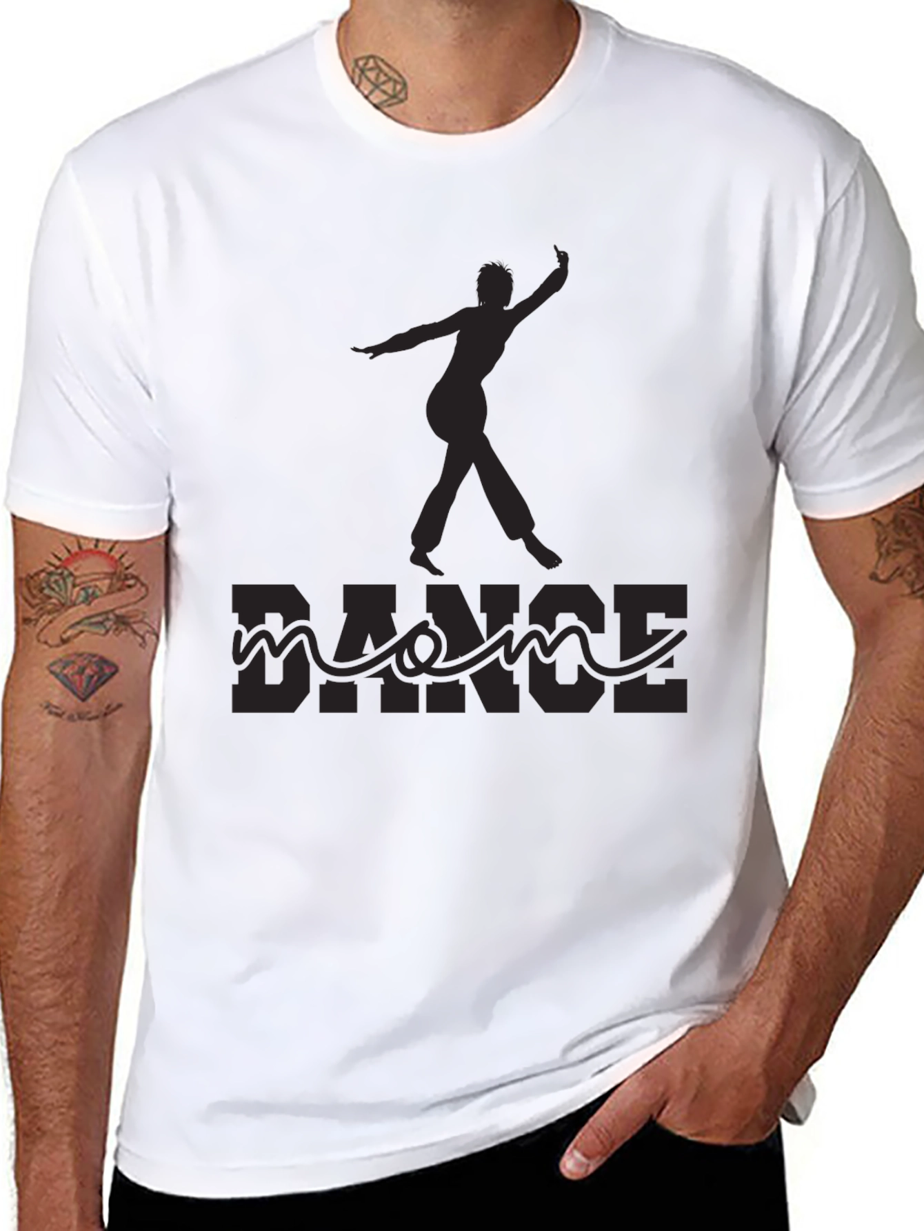 Black Dance Silhouette Graphic Tee - Black view 8