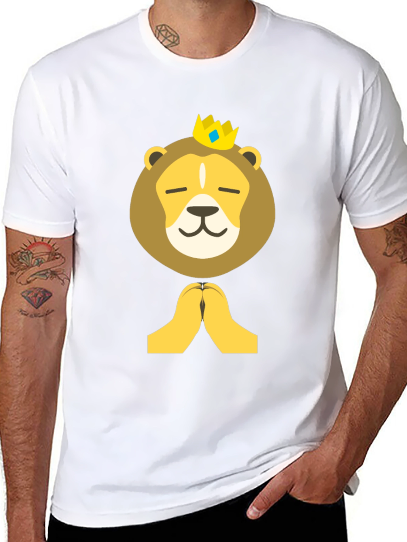 Black Lion King Emoji T-Shirt - Black Cotton Tee view 8