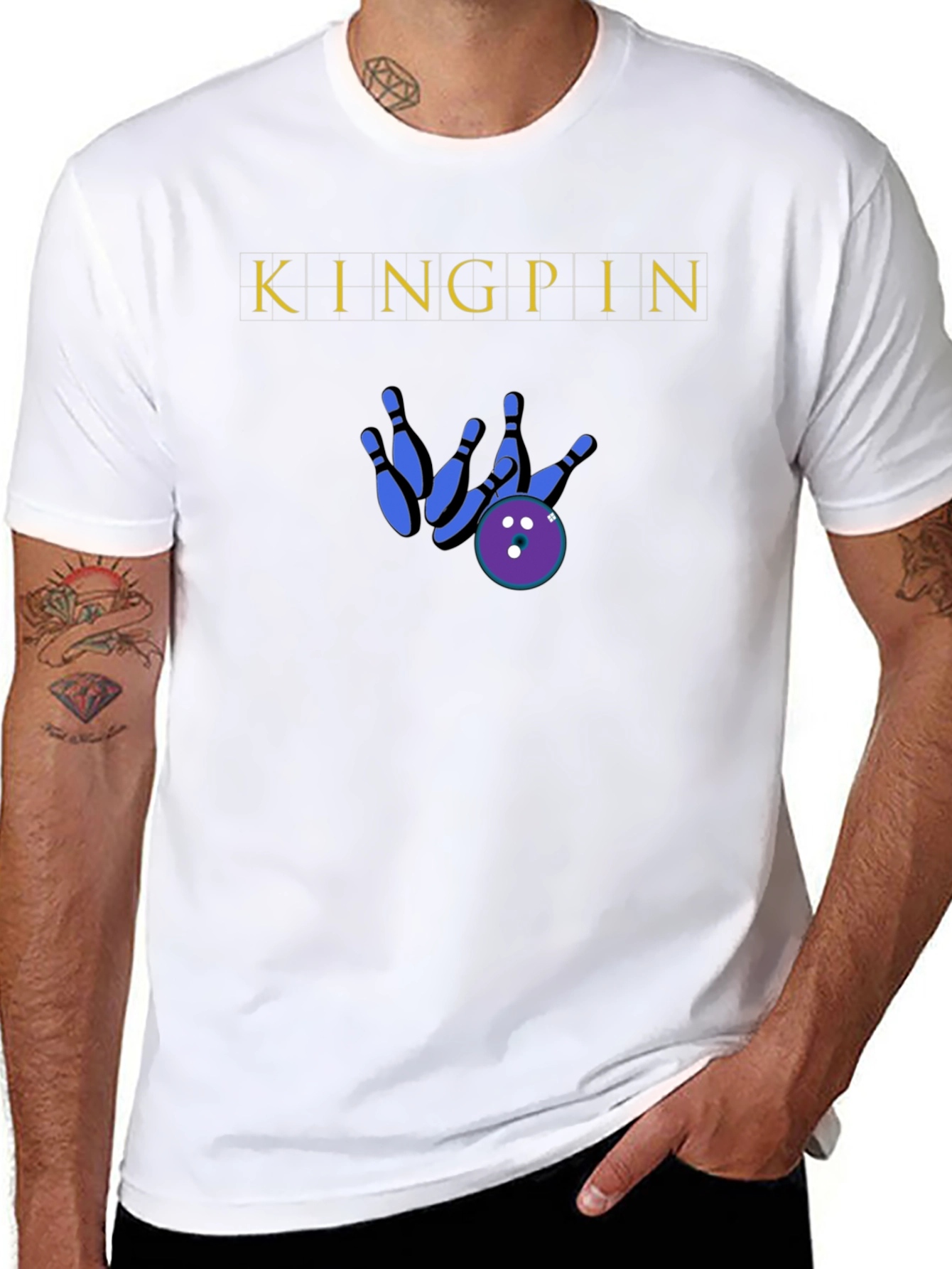 Black Kingpin Bowling Strike Graphic Tee - Soft Cotton Blend view 8