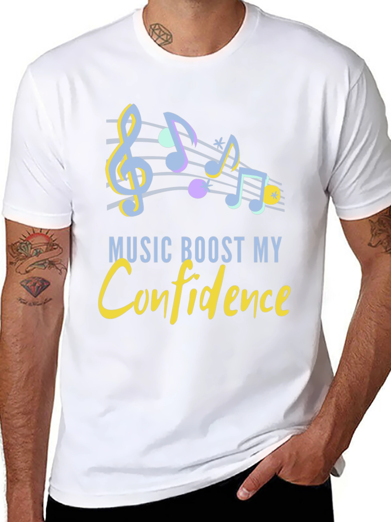 Black Music Boosts Confidence Graphic T-Shirt view 8