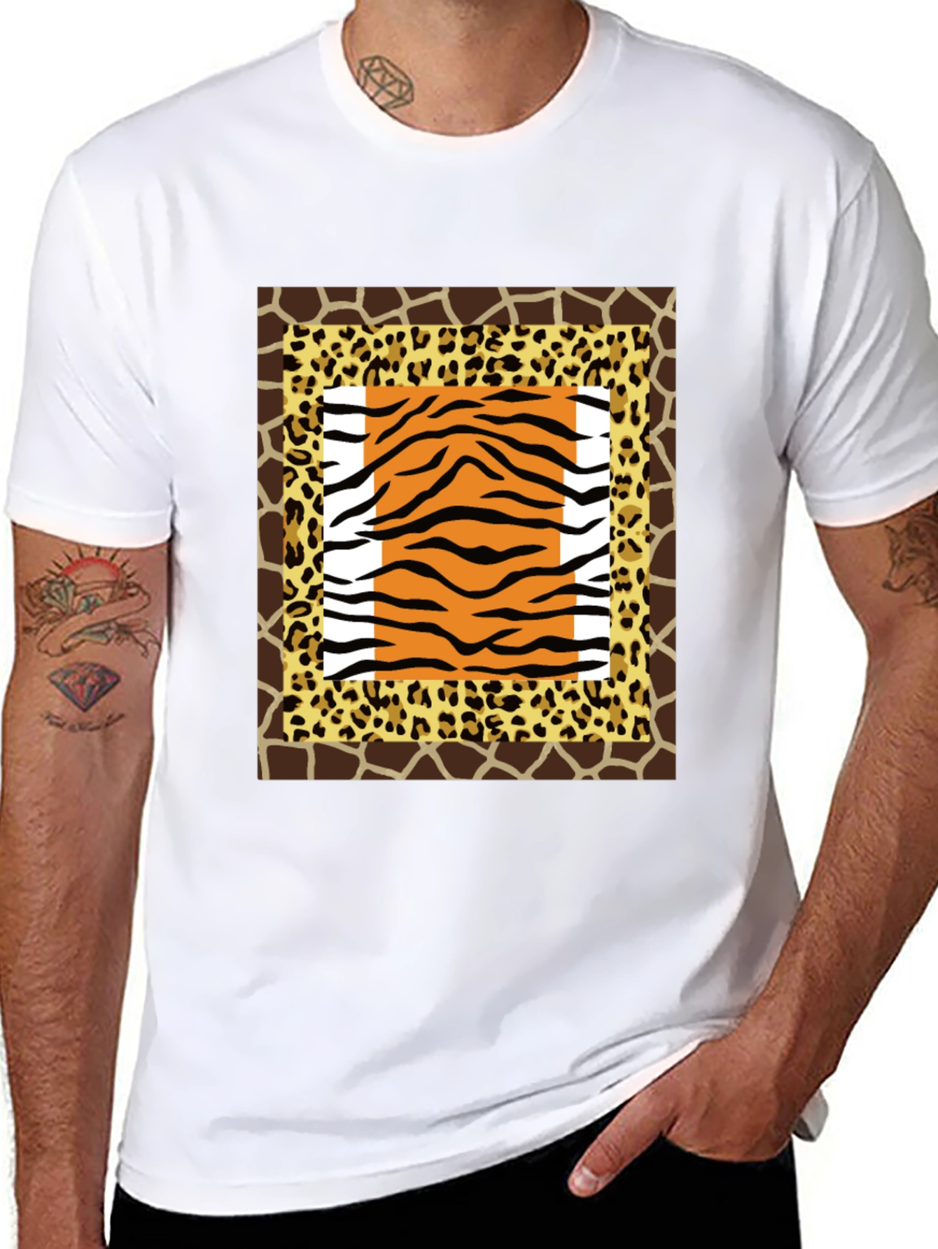 Black Animal Print Graphic Tee - Bold Style view 8